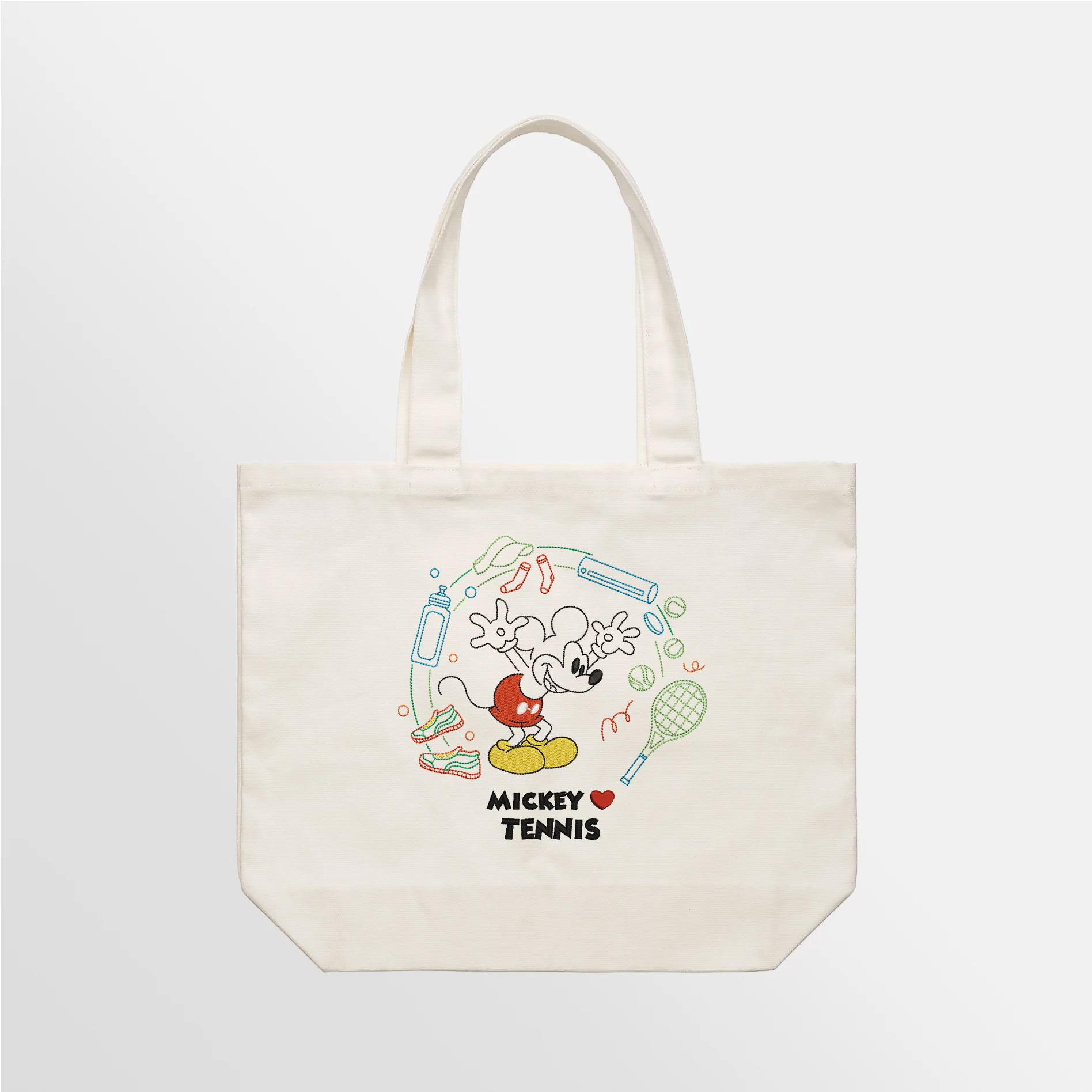 M Loves Tennis Embroidered Tote Bag