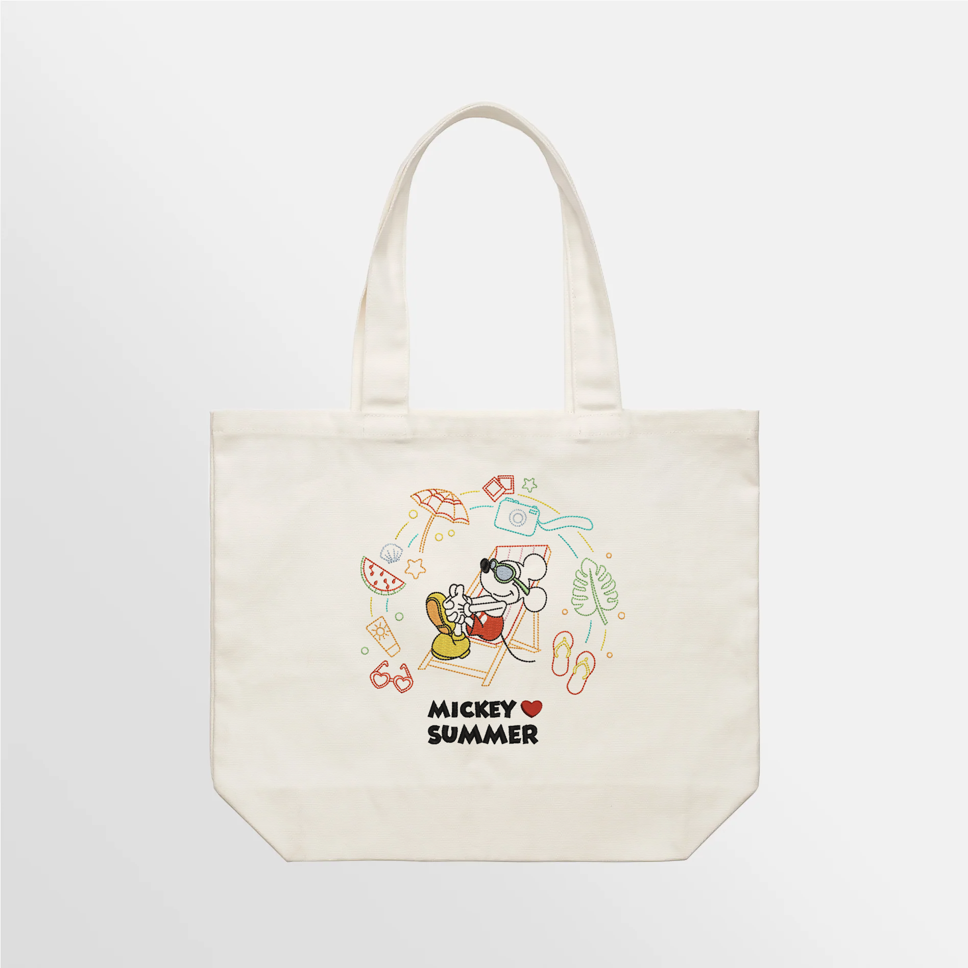 M Loves Summer Embroidered Tote Bag