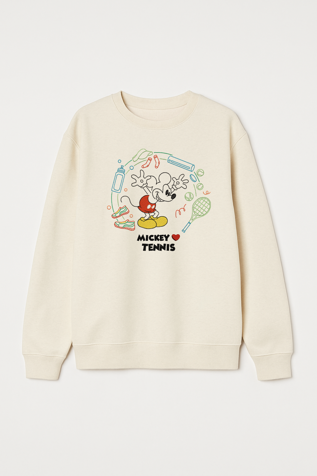 M Loves Tennis Unisex Embroidered Sweatshirt, S-3XL, 8 Colors