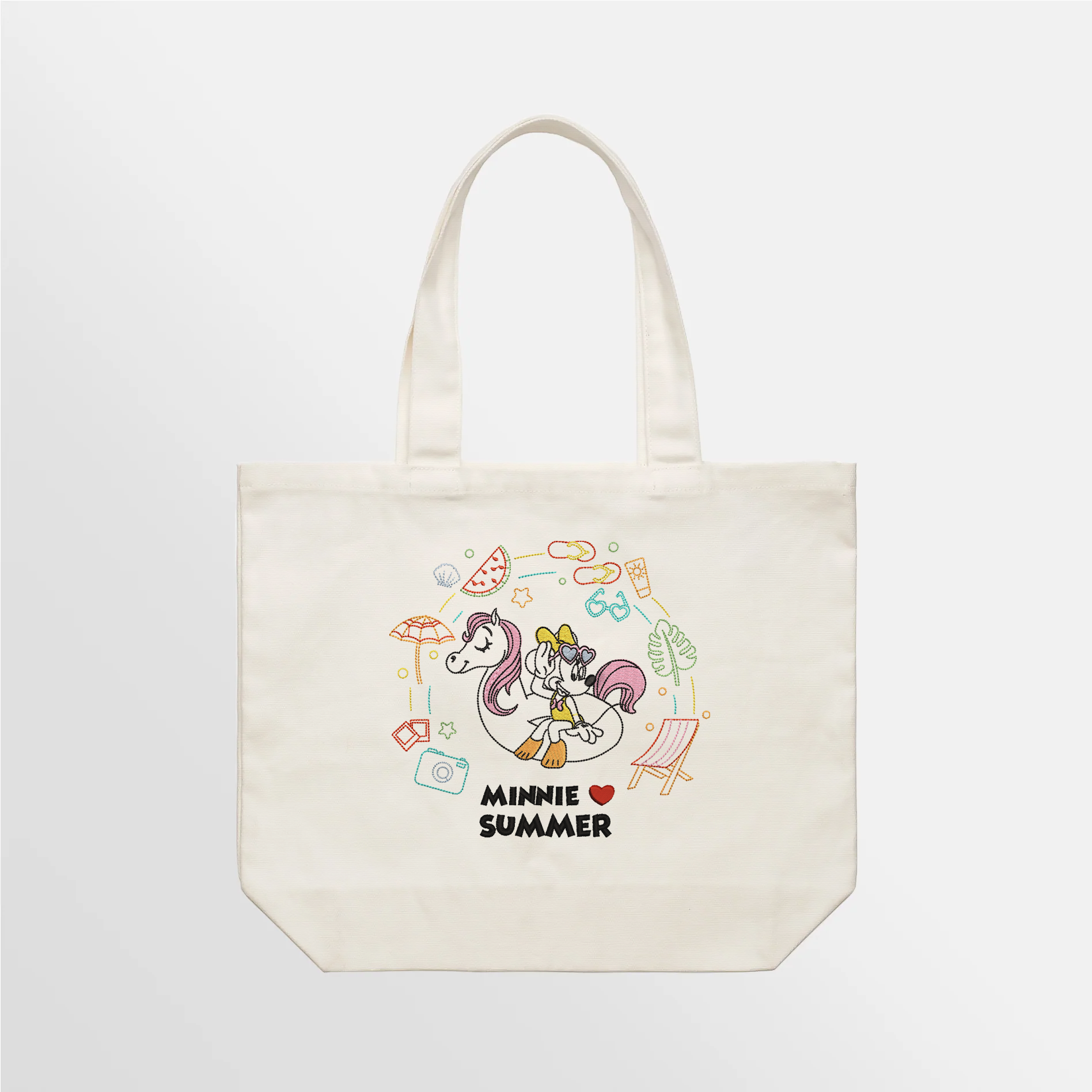 Mi Loves Summer Embroidered Tote Bag