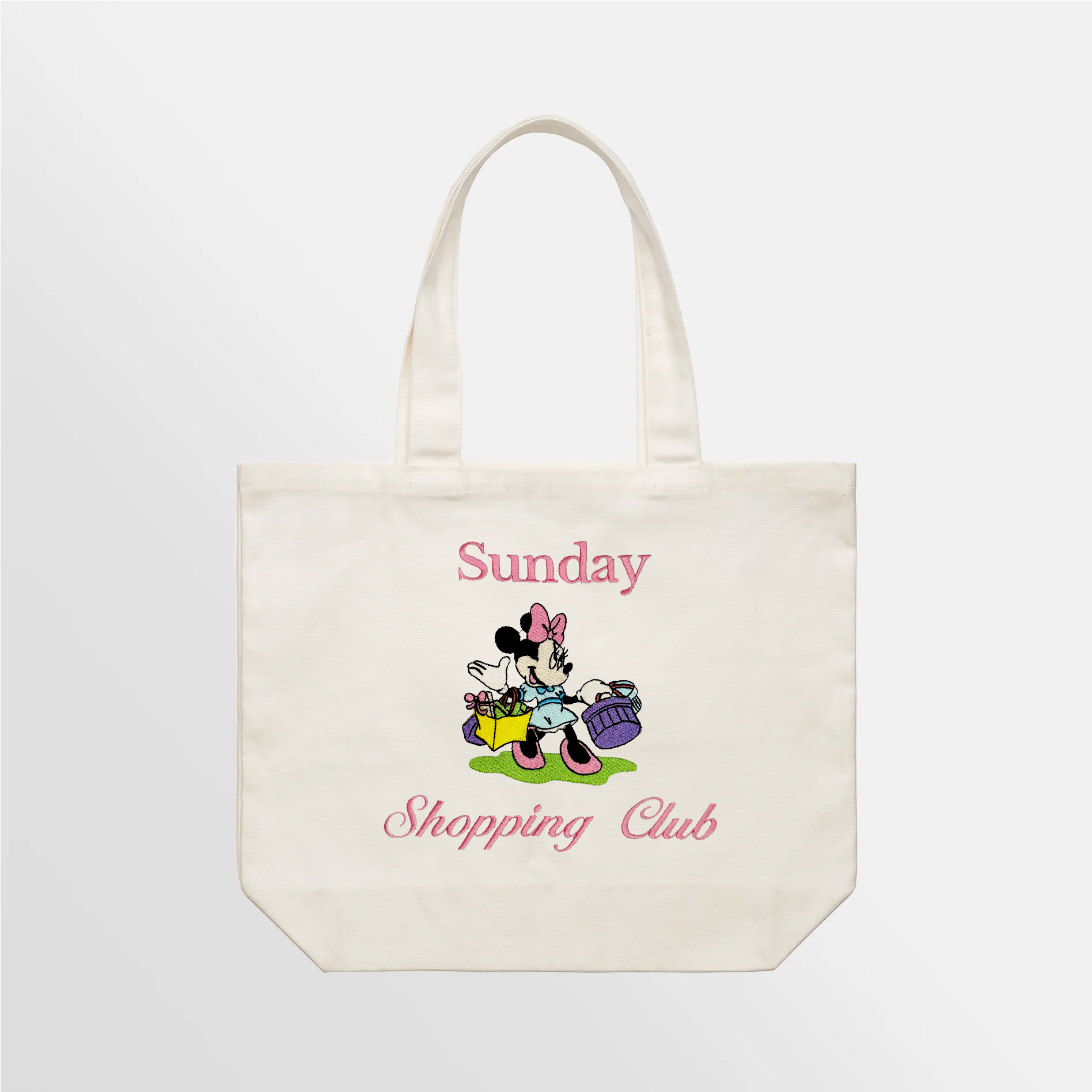 Sunday Shopping Club Embroidered Tote Bag