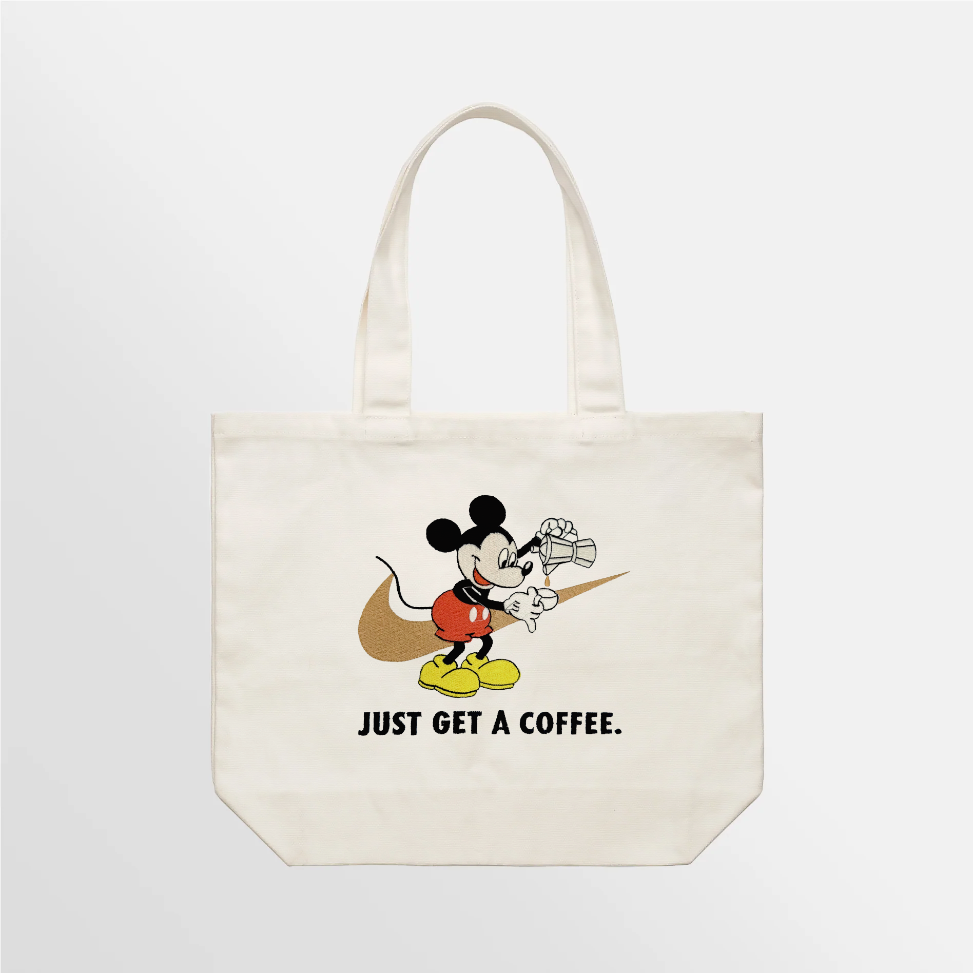 Just Get A Coffee Embroidered Tote Bag