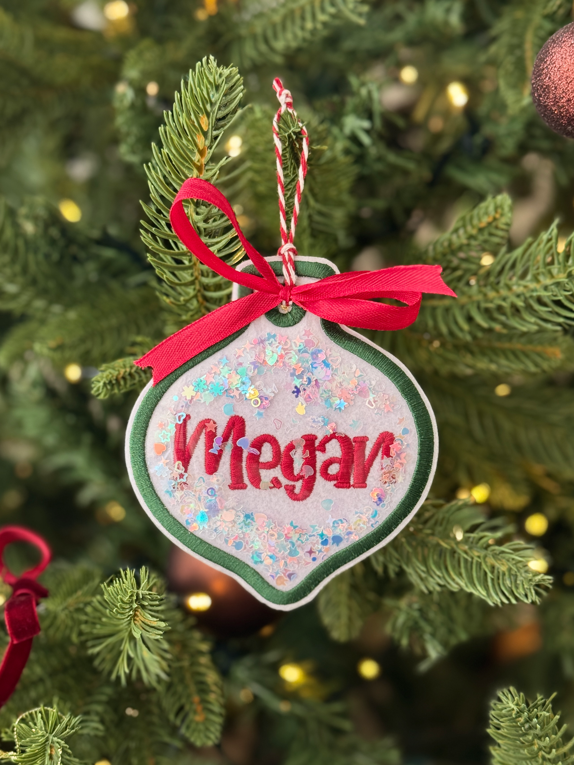 Christmas Embroidered Gift Tag/Ornament - Customizable