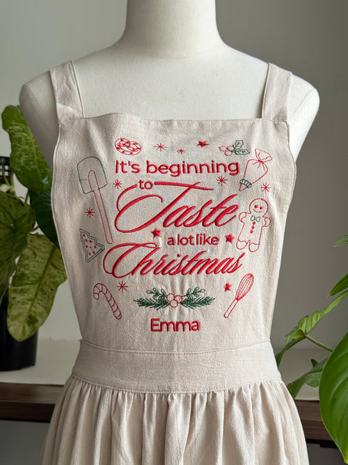 Christmas Embroidered Apron - Customizable