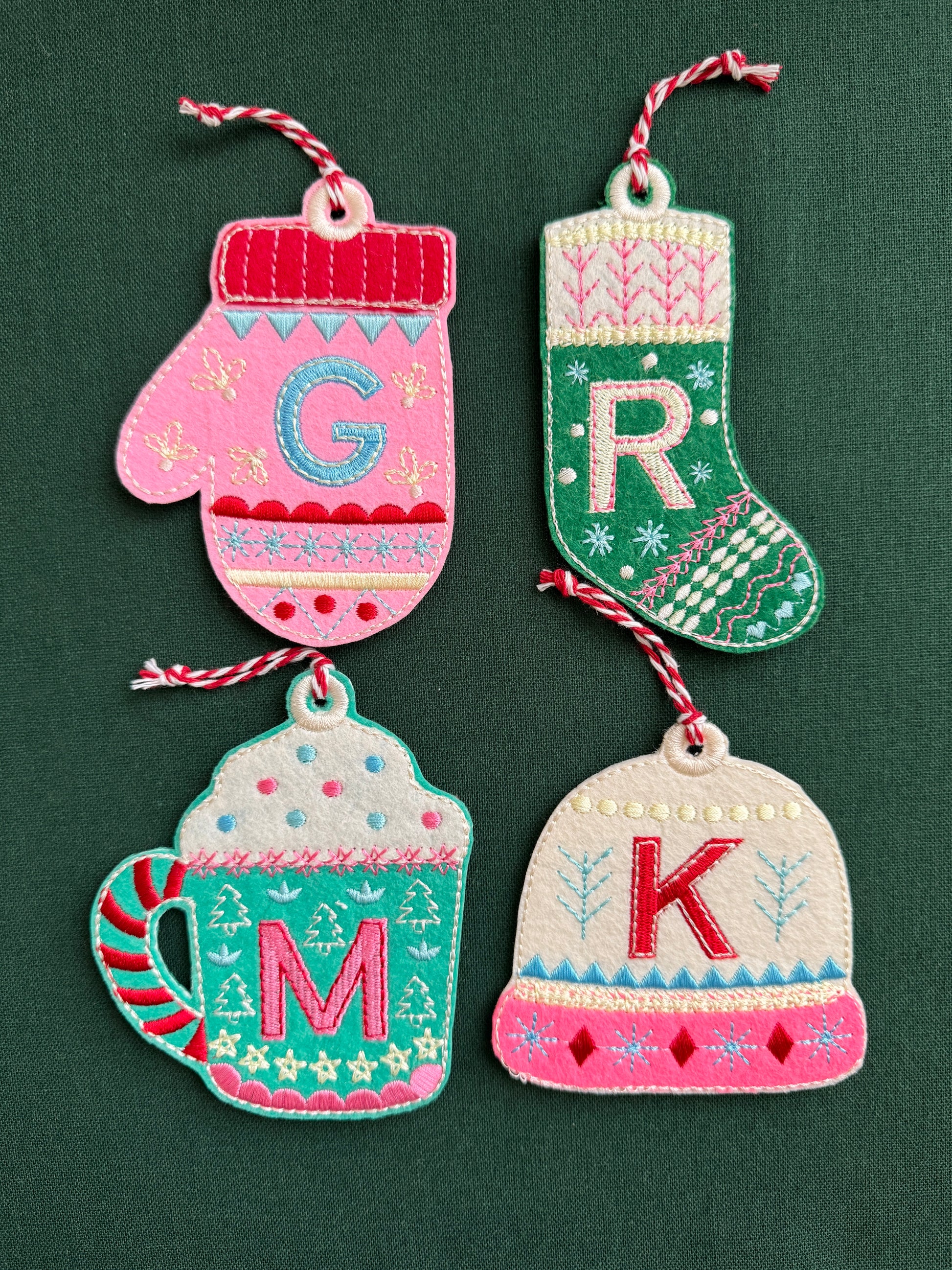 Christmas Embroidered Gift Tag/Ornament - Customizable