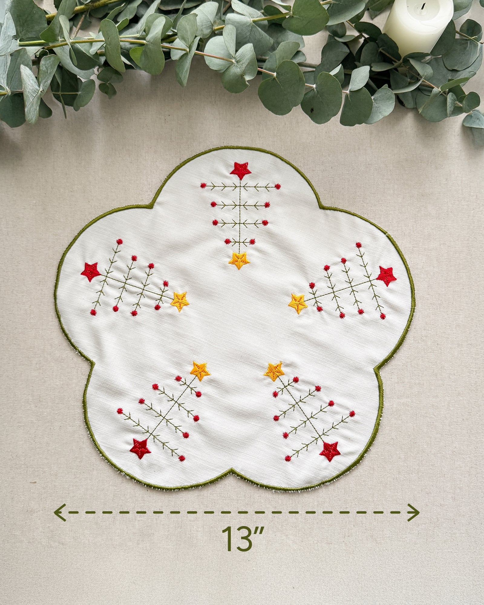 Holiday Embroidered Placemat - Set of 4