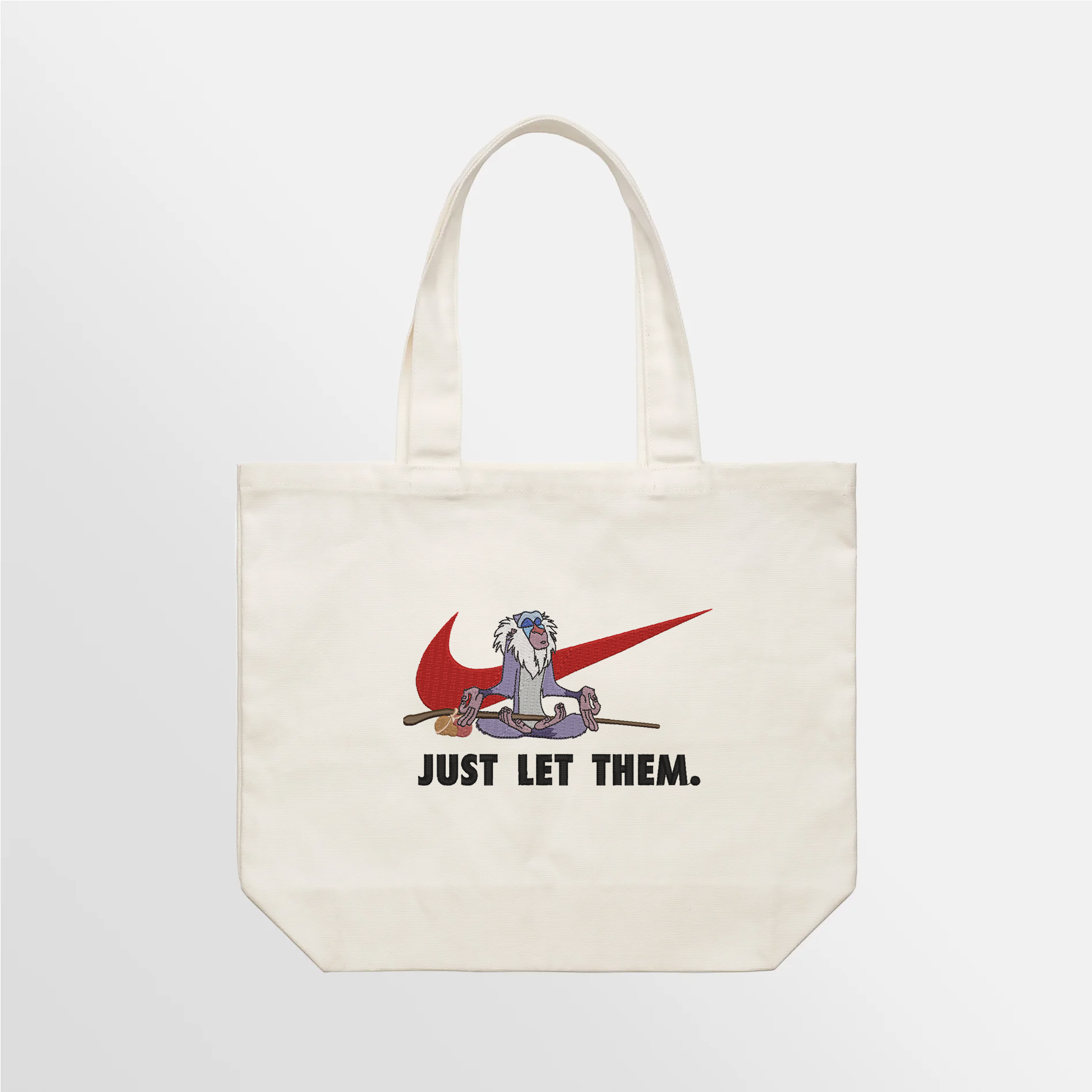 Just let them - R Embroidered Tote Bag