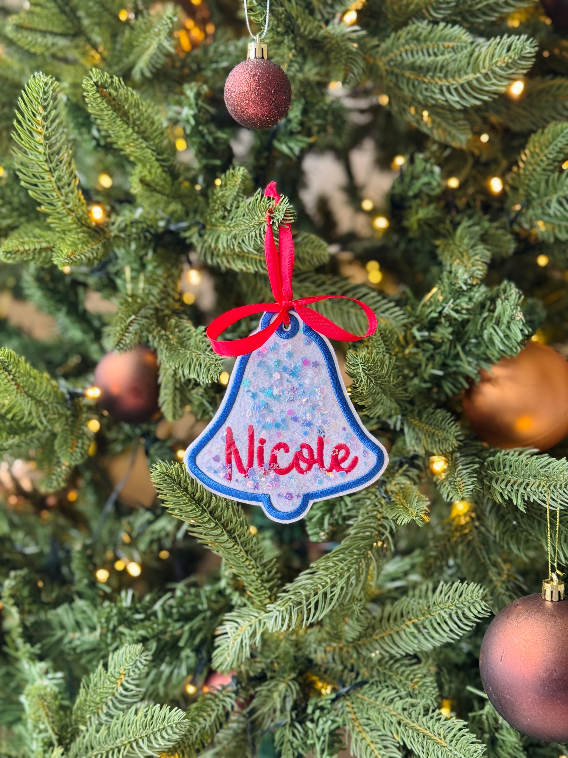 Christmas Embroidered Gift Tag/Ornament - Customizable