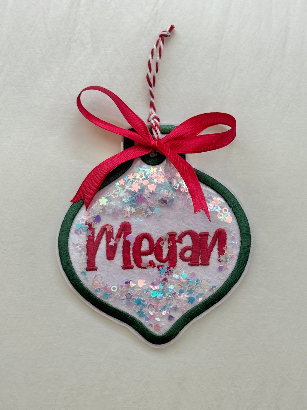 Christmas Embroidered Gift Tag/Ornament - Customizable
