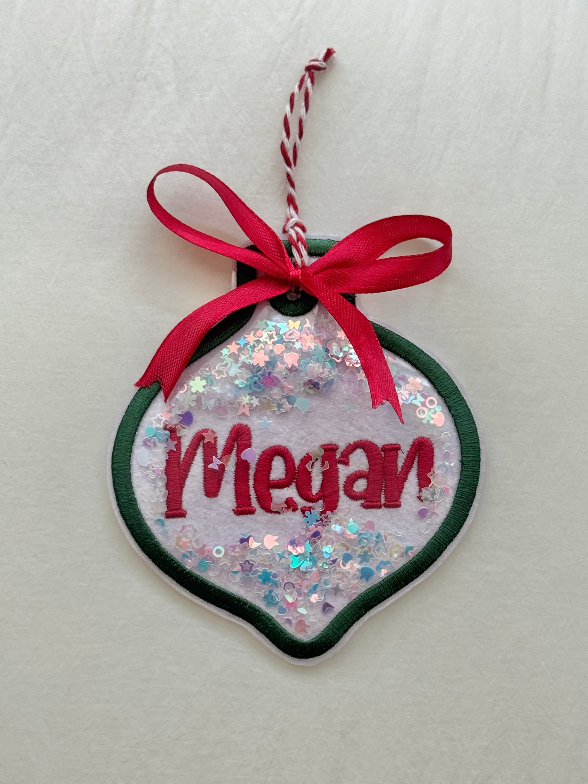 Christmas Embroidered Gift Tag/Ornament - Customizable