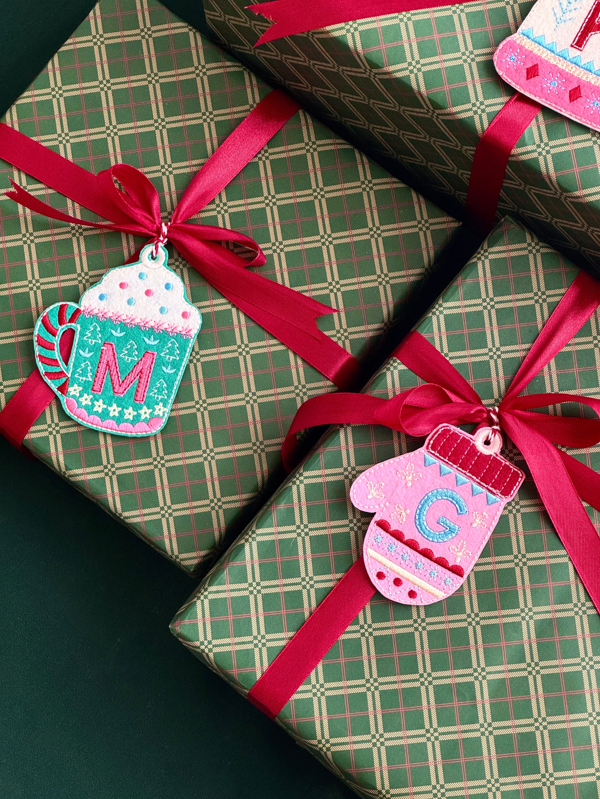 Christmas Embroidered Gift Tag/Ornament - Customizable