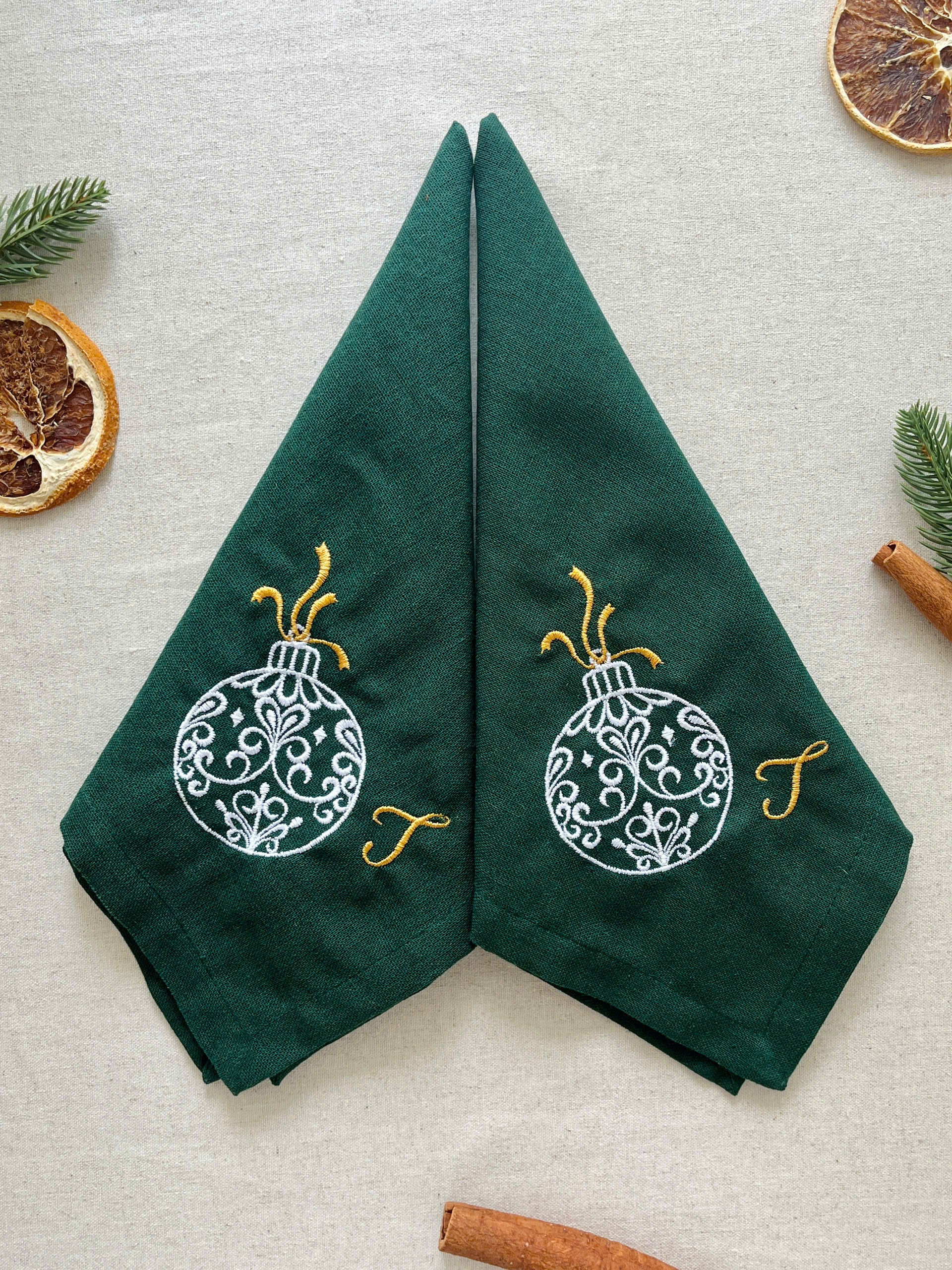 Baube Embroidered Napkin - Set of 4 - Customizable