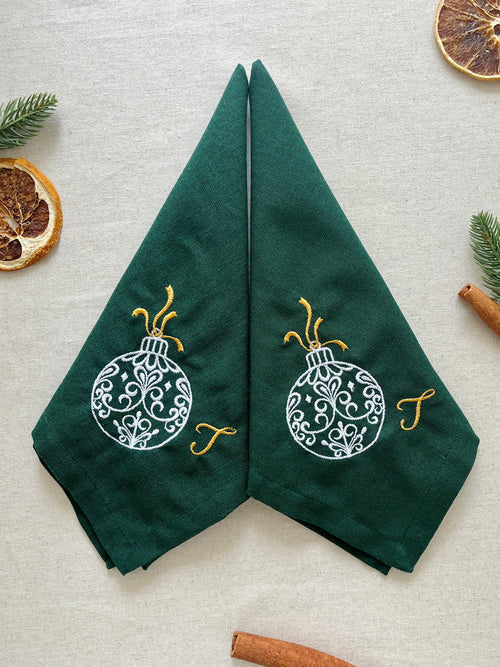 Baube Embroidered Napkin - Set of 4 - Customizable