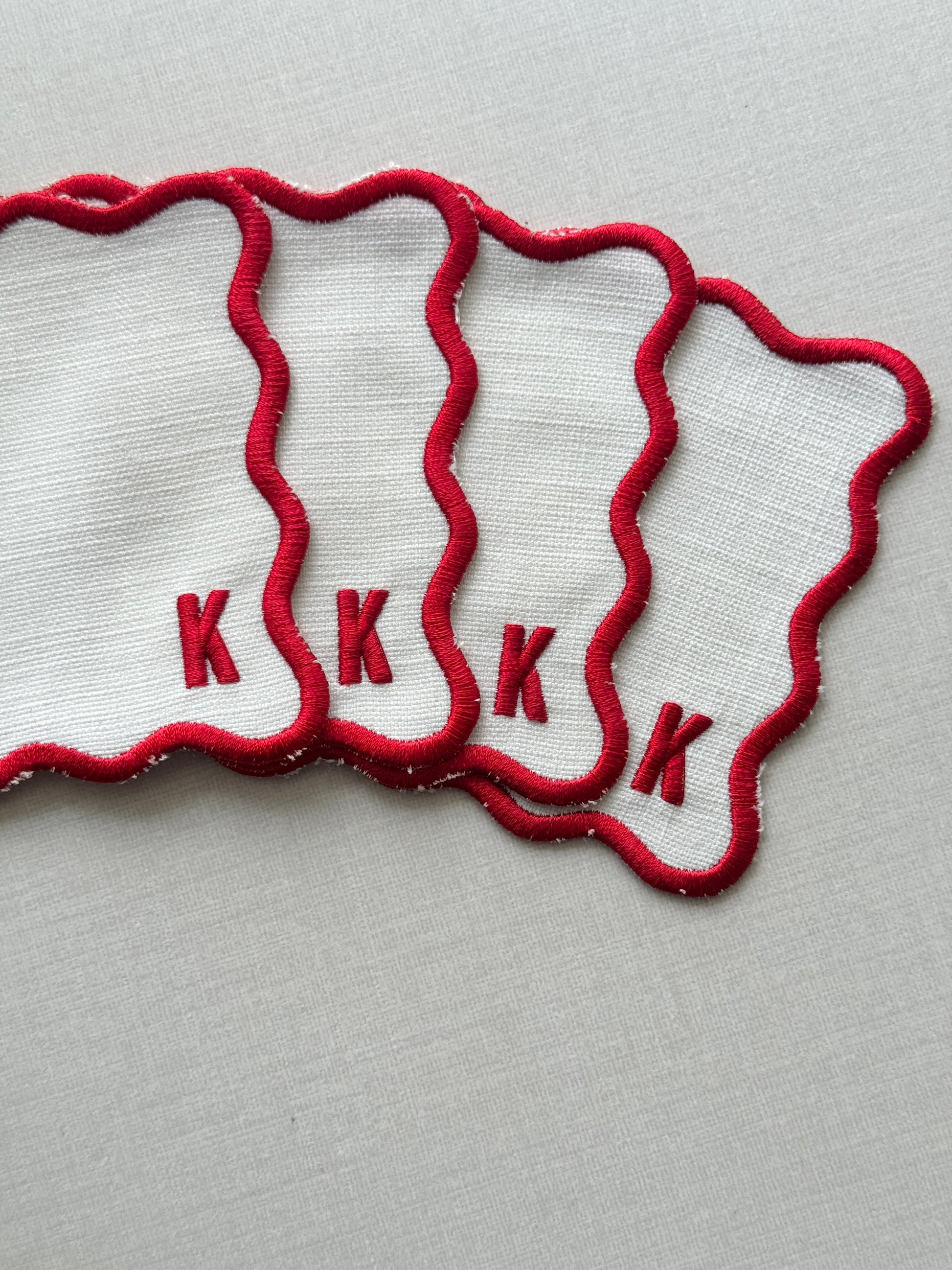 Embroidered Cocktail Napkin - Set of 4 - Customizable