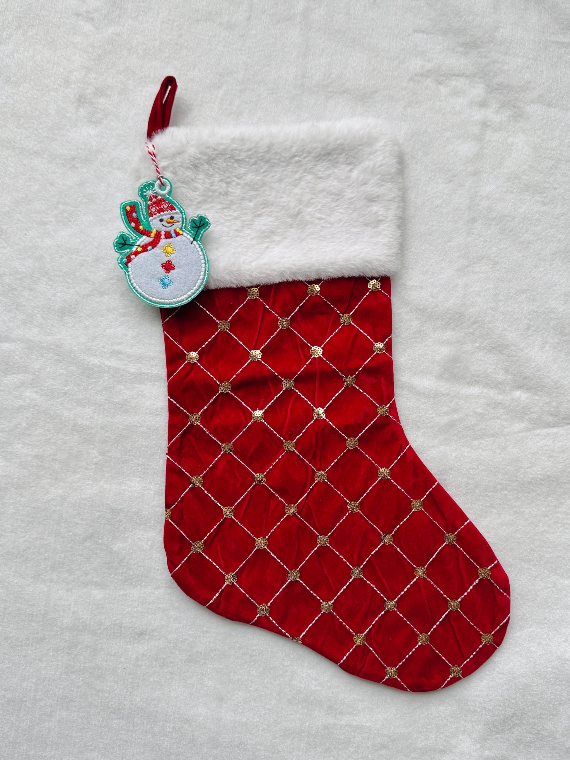 Snowman Embroidered Gift Tag/Ornament - Set of 3, 5, 7
