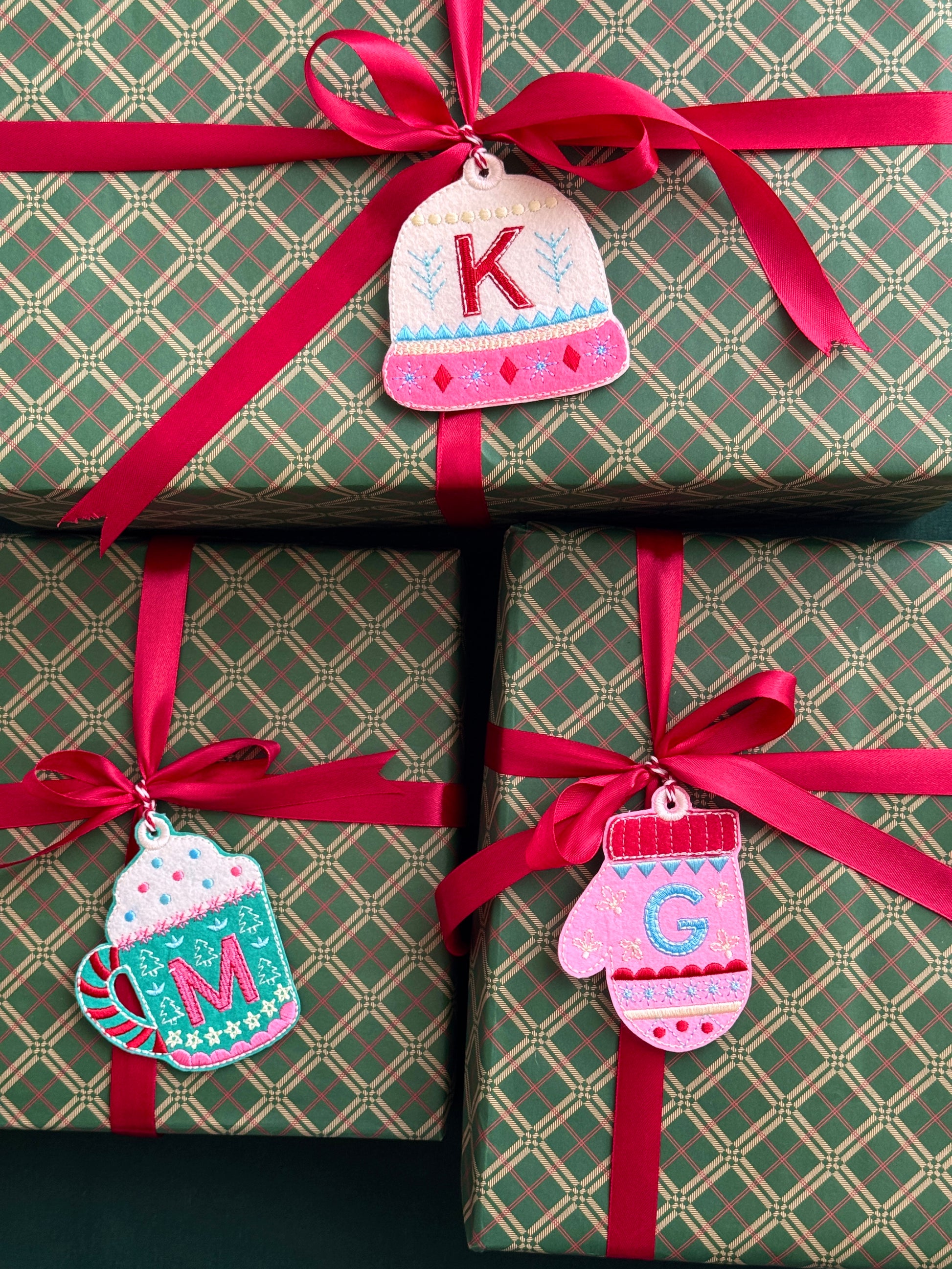 Christmas Embroidered Gift Tag/Ornament - Customizable