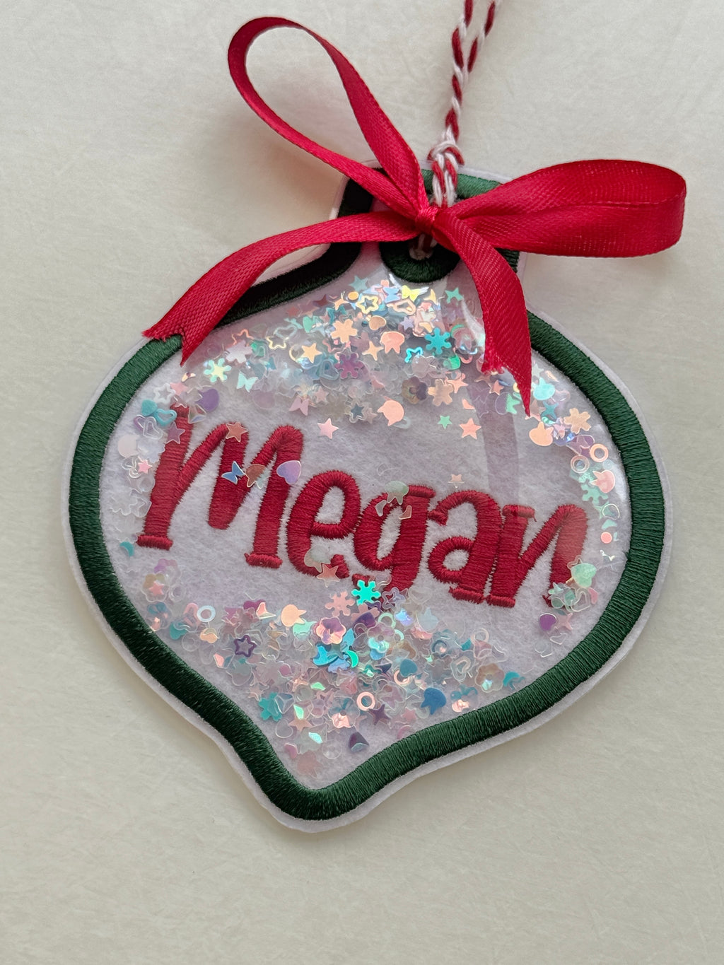 Christmas Embroidered Gift Tag/Ornament - Customizable