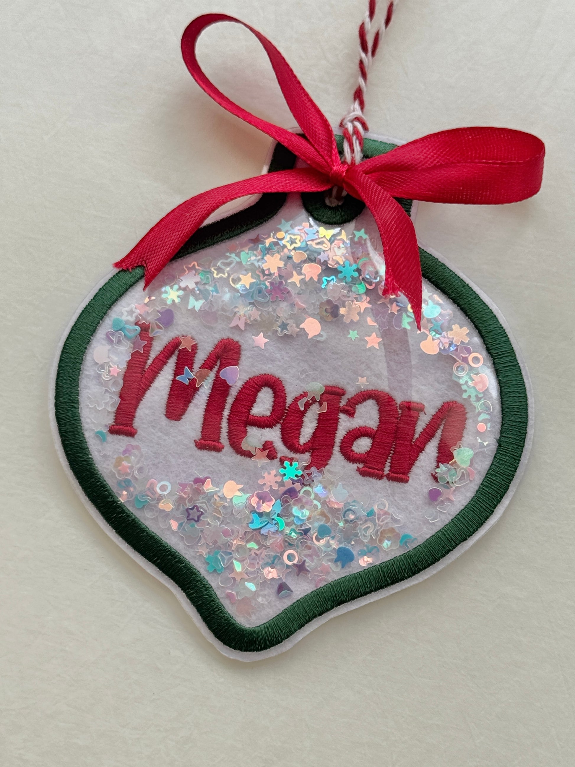 Christmas Embroidered Gift Tag/Ornament - Customizable