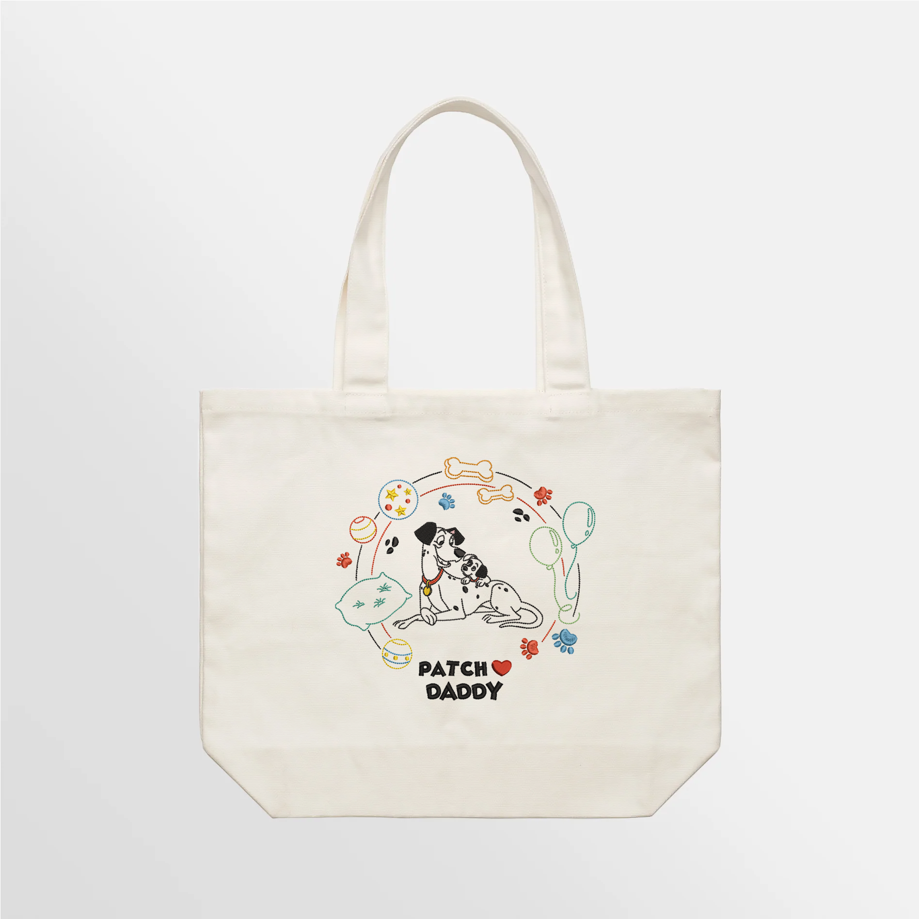 P Loves Daddy Embroidered Tote Bag