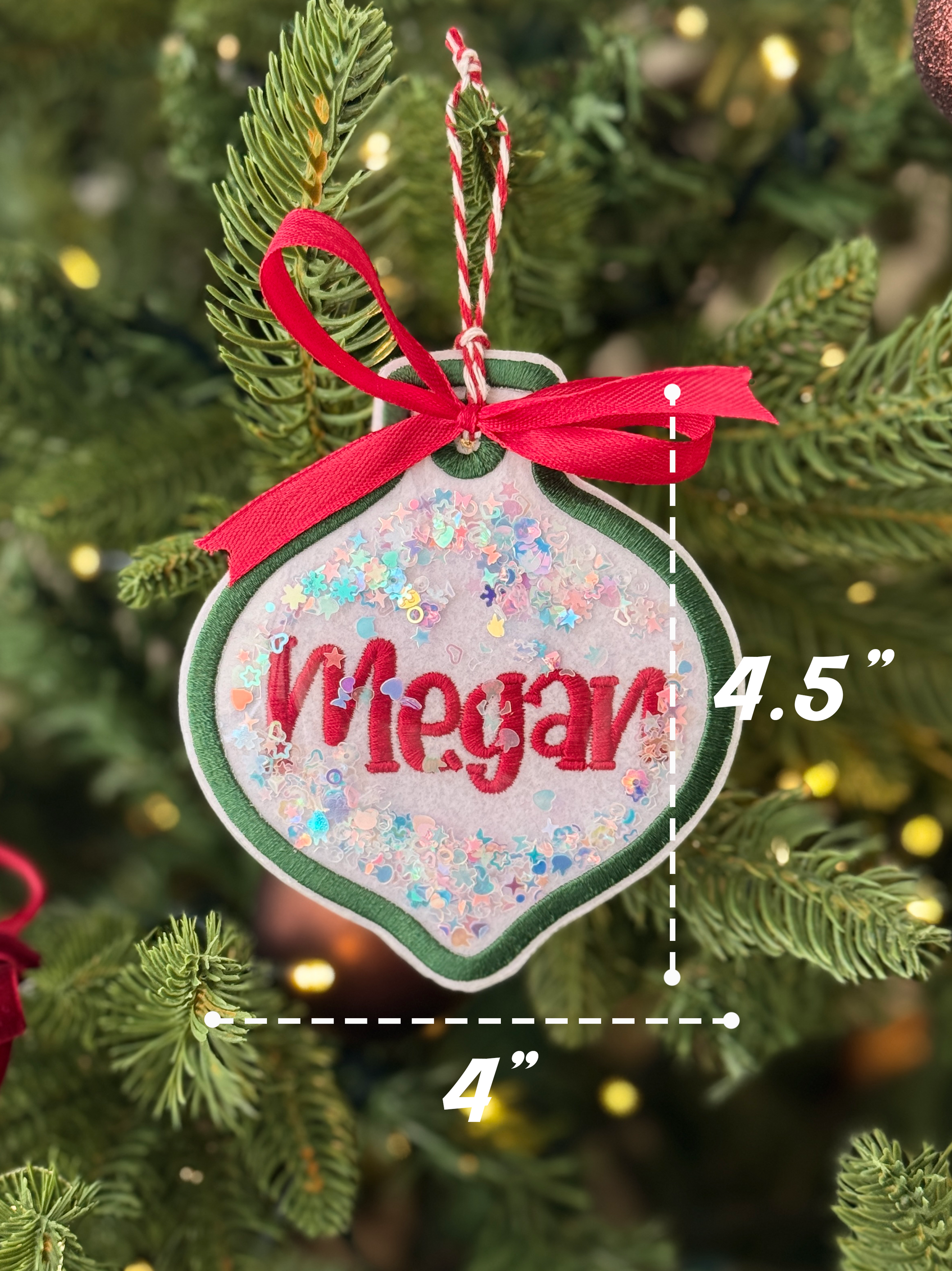 Christmas Embroidered Gift Tag/Ornament - Customizable