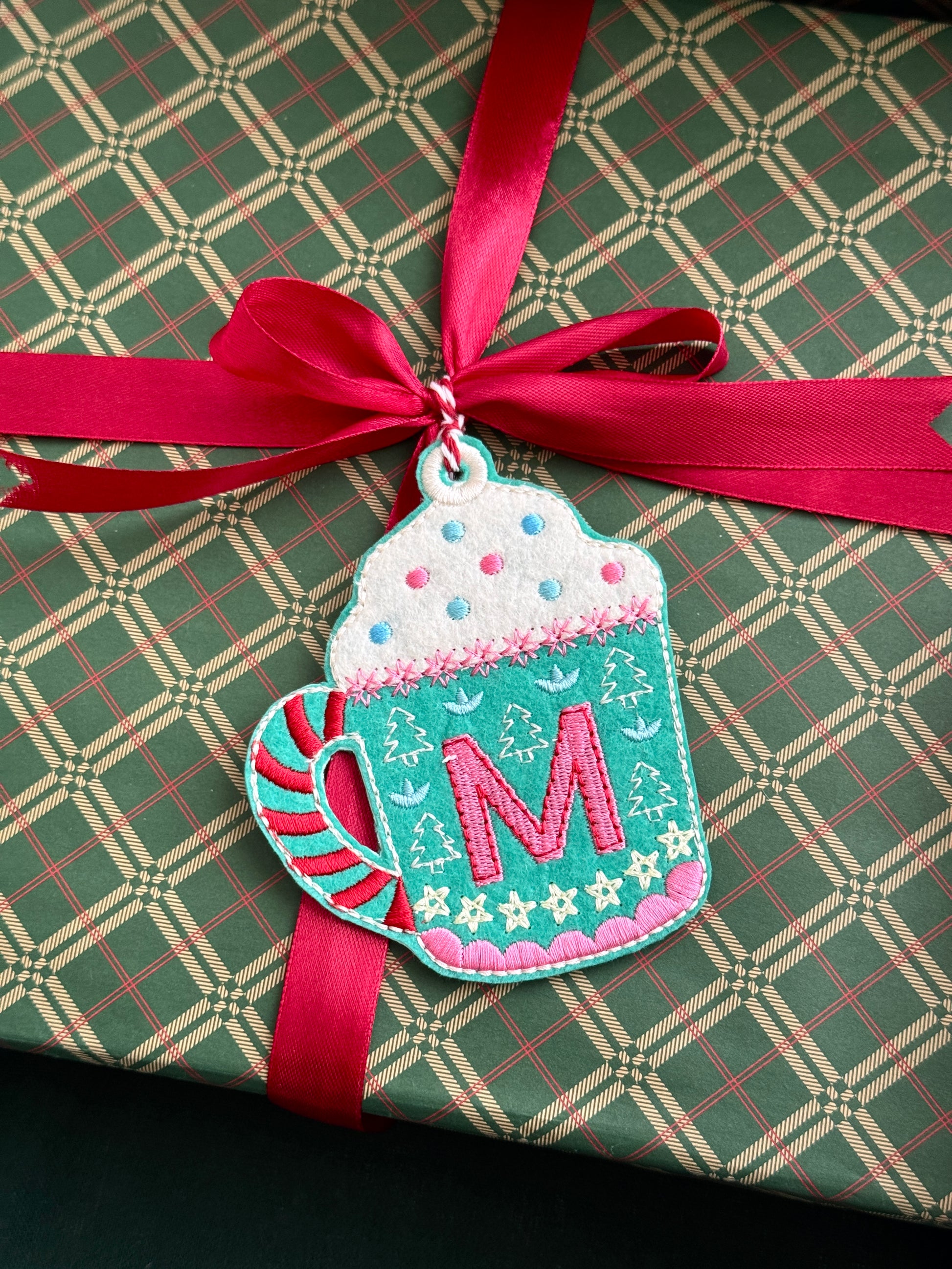 Christmas Embroidered Gift Tag/Ornament - Customizable
