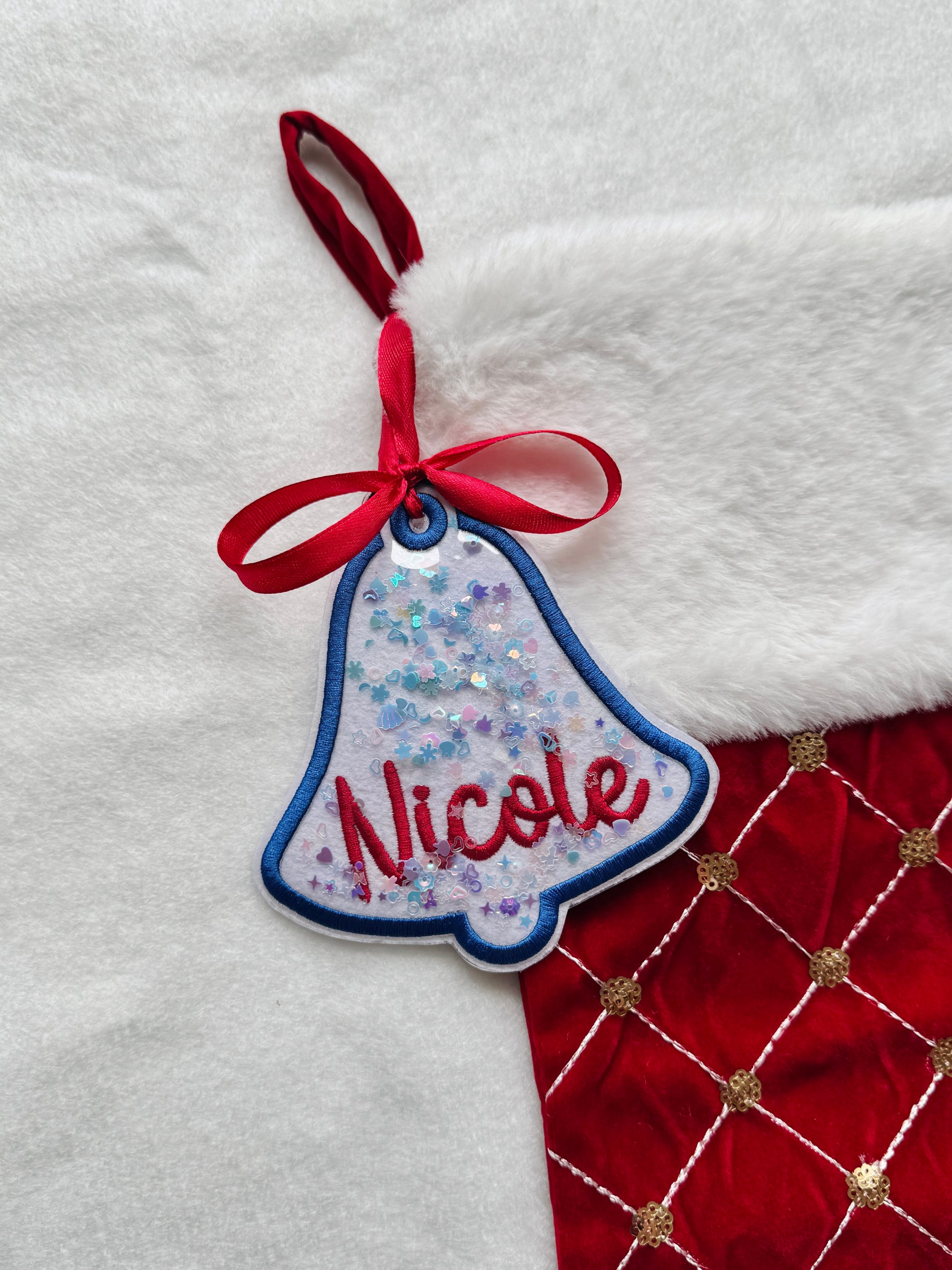 Christmas Embroidered Gift Tag/Ornament - Customizable