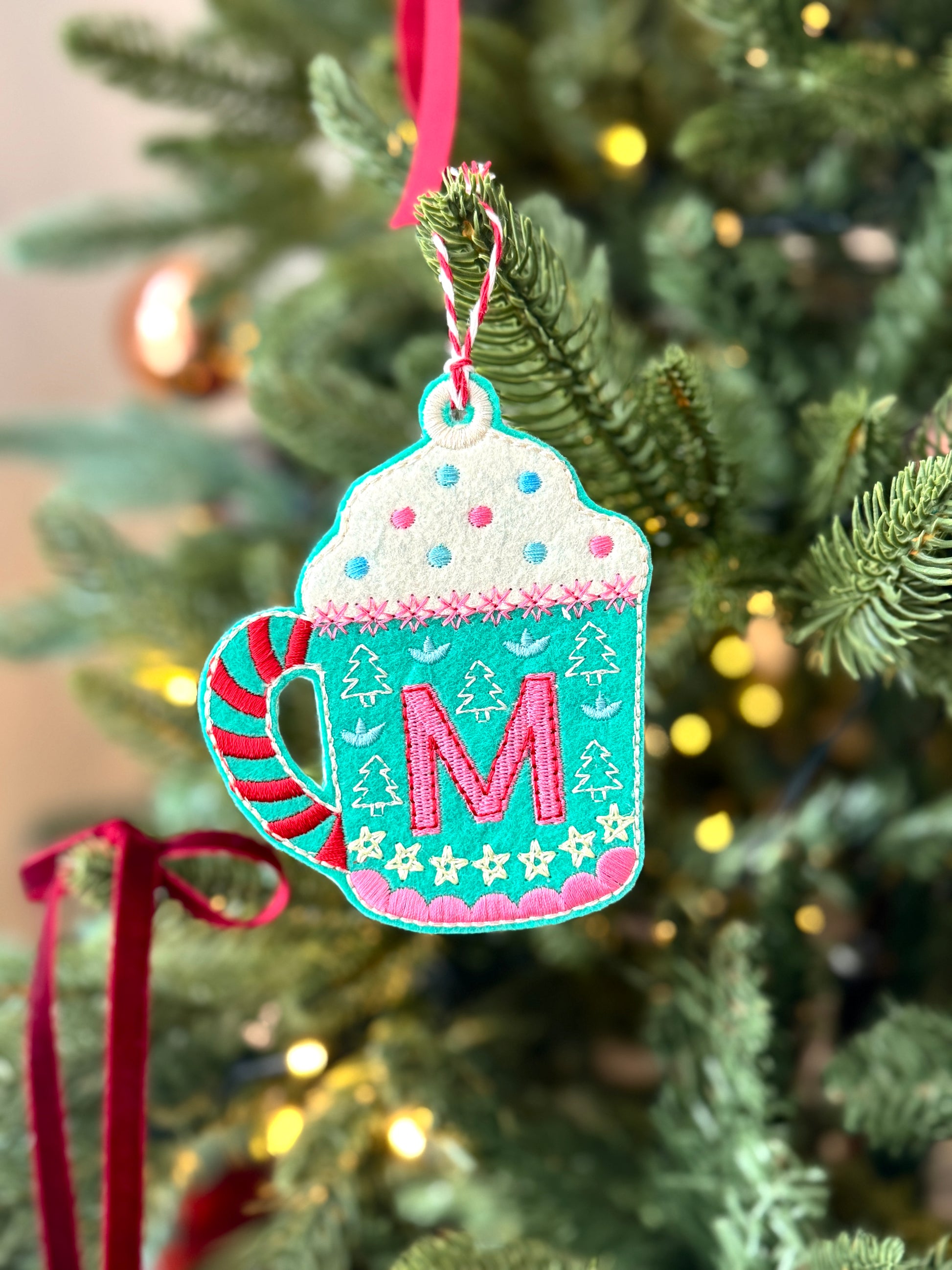 Christmas Embroidered Gift Tag/Ornament - Customizable