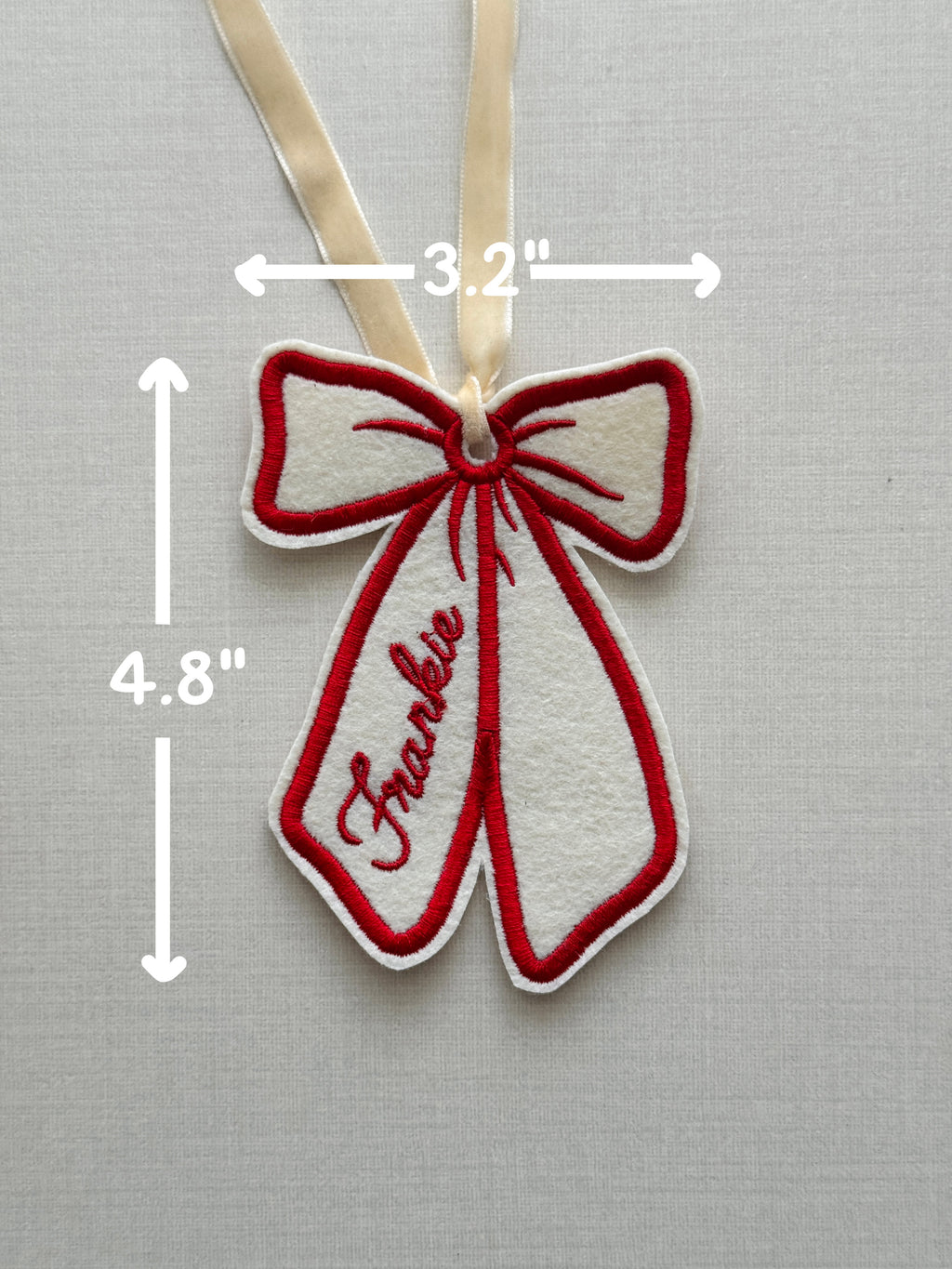 Christmas Stocking/Gift Tag - Bow Design - Customizable