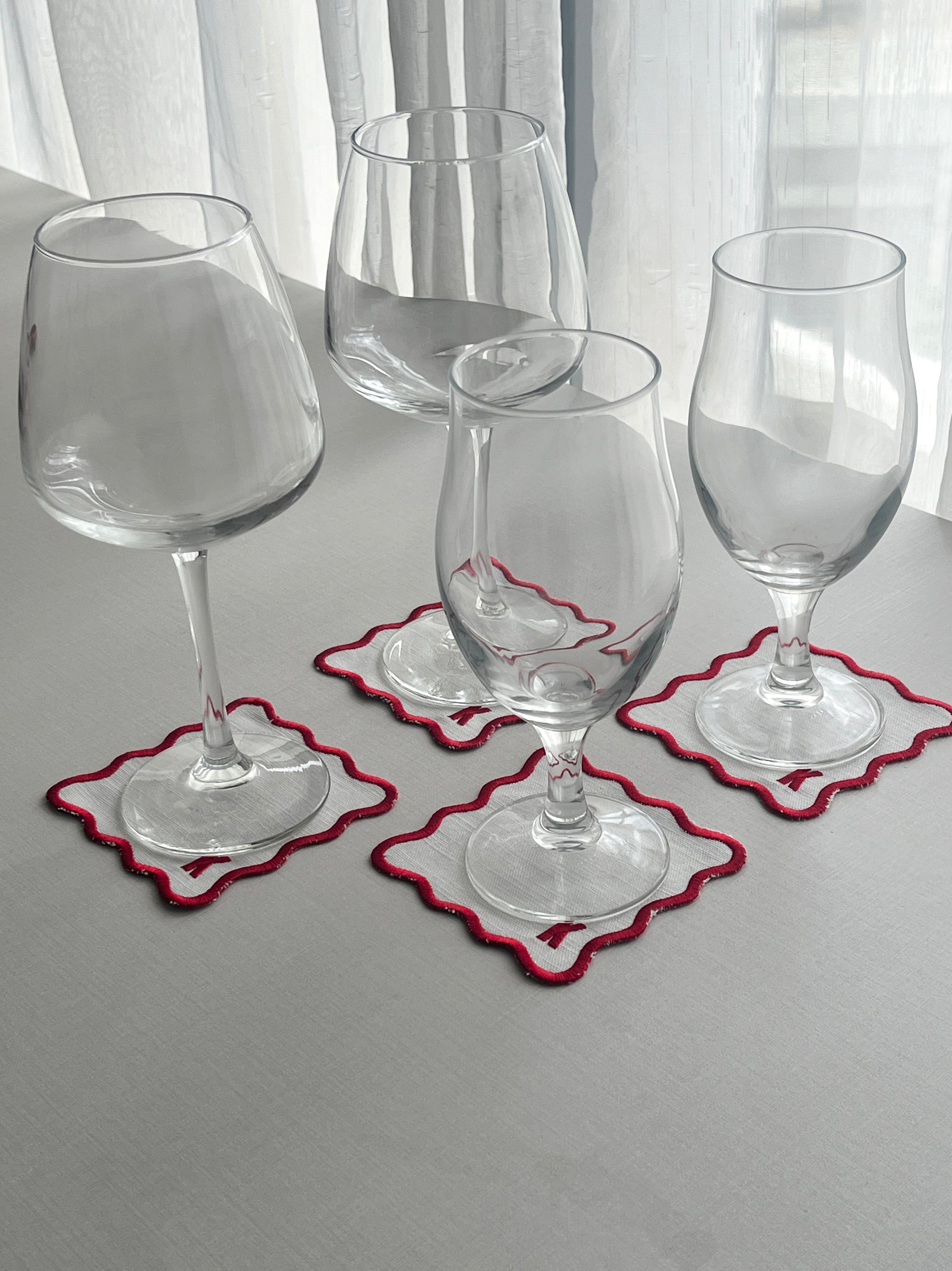 Embroidered Cocktail Napkin - Set of 4 - Customizable