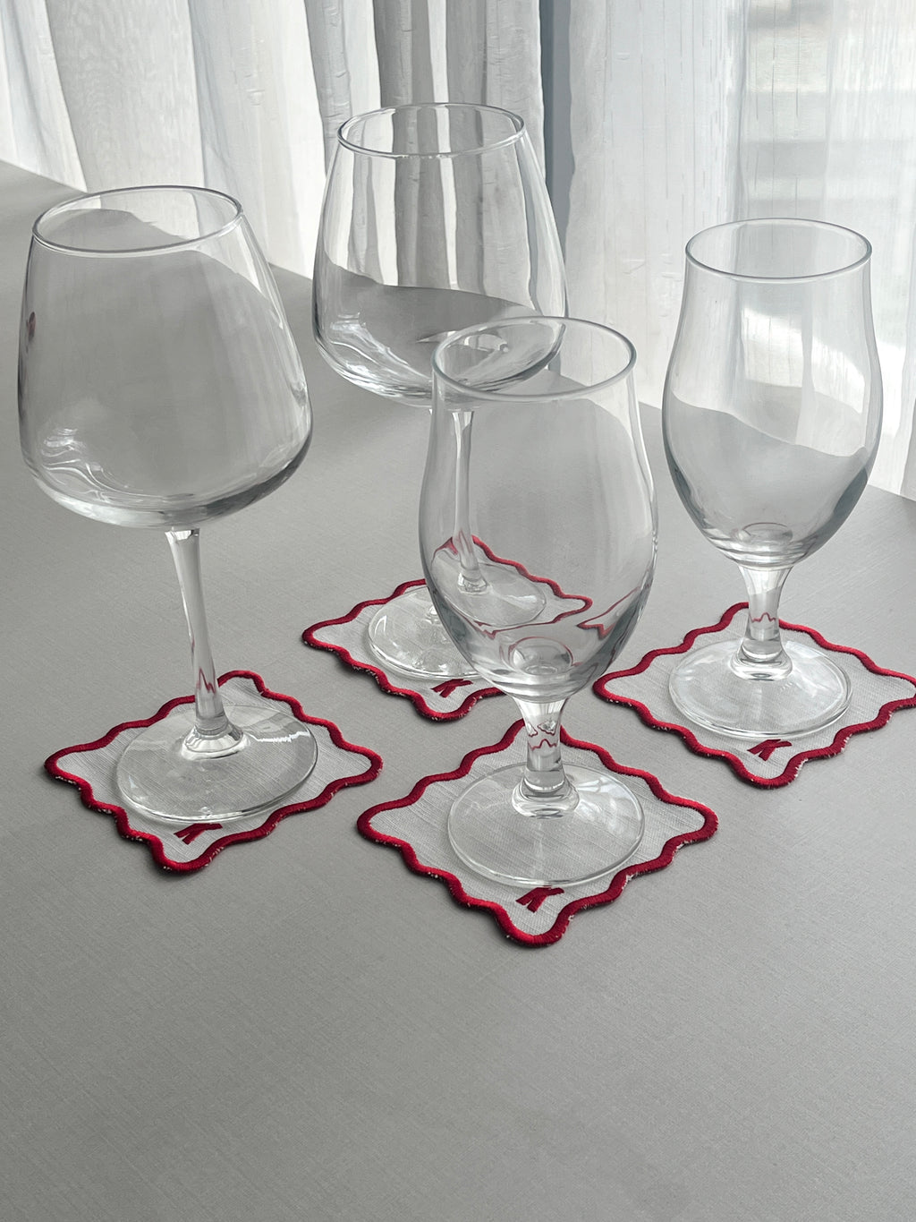 Embroidered Cocktail Napkin - Set of 4 - Customizable