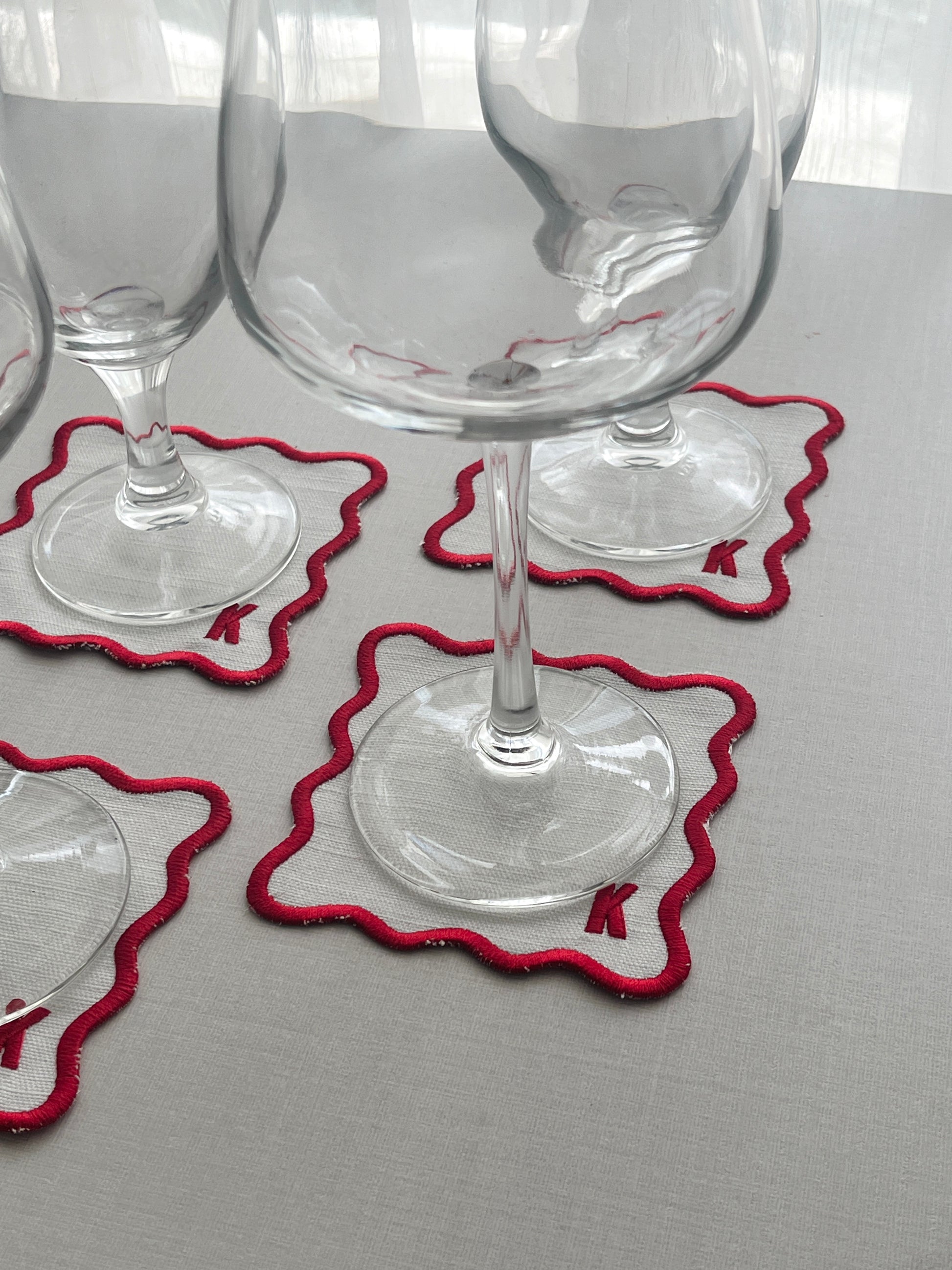 Embroidered Cocktail Napkin - Set of 4 - Customizable