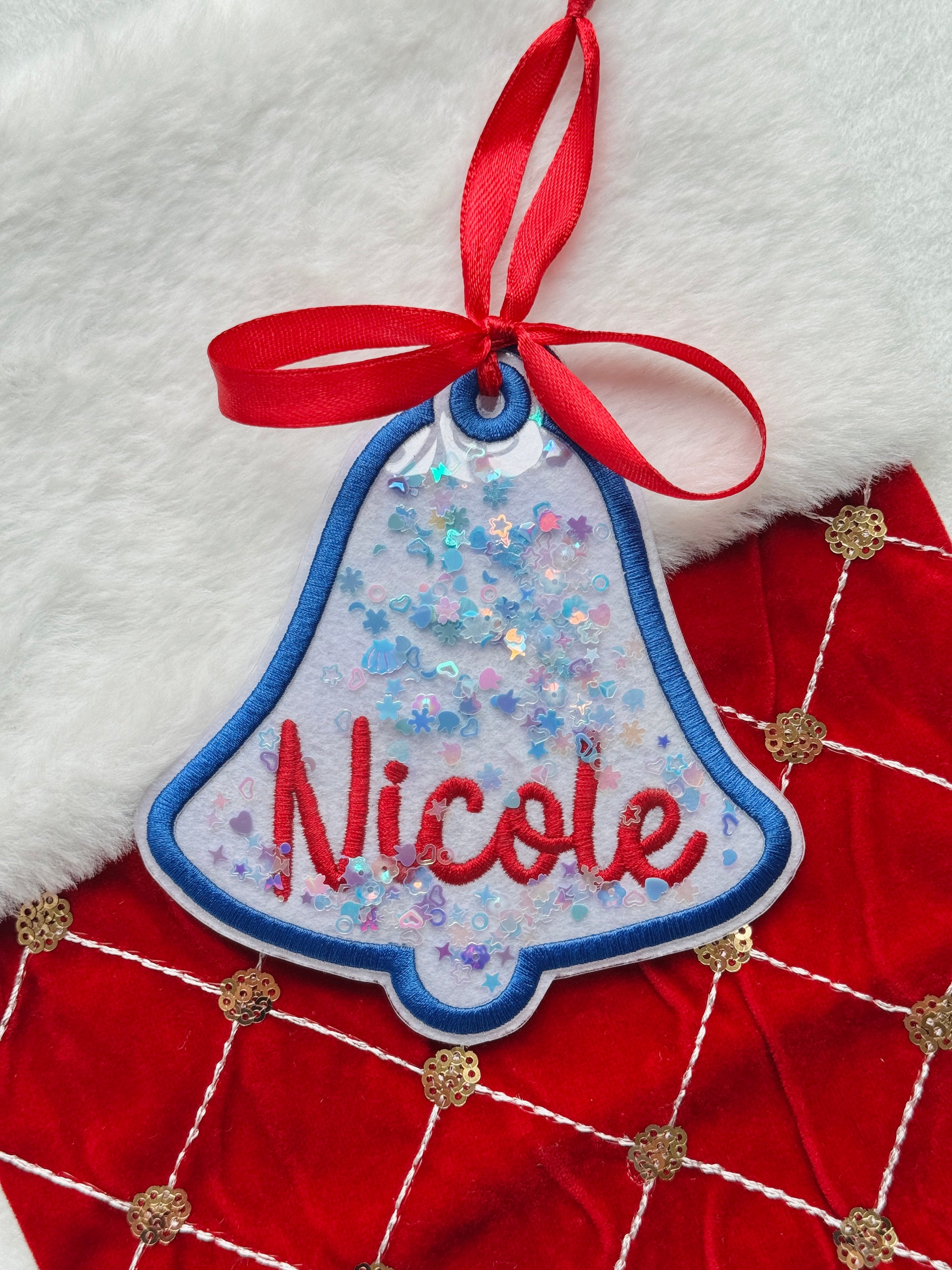 Christmas Embroidered Gift Tag/Ornament - Customizable