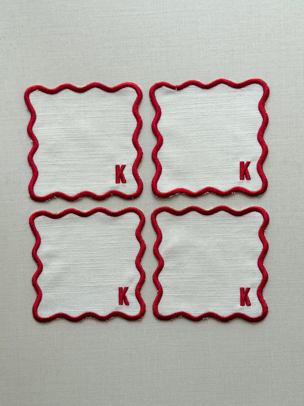 Embroidered Cocktail Napkin - Set of 4 - Customizable