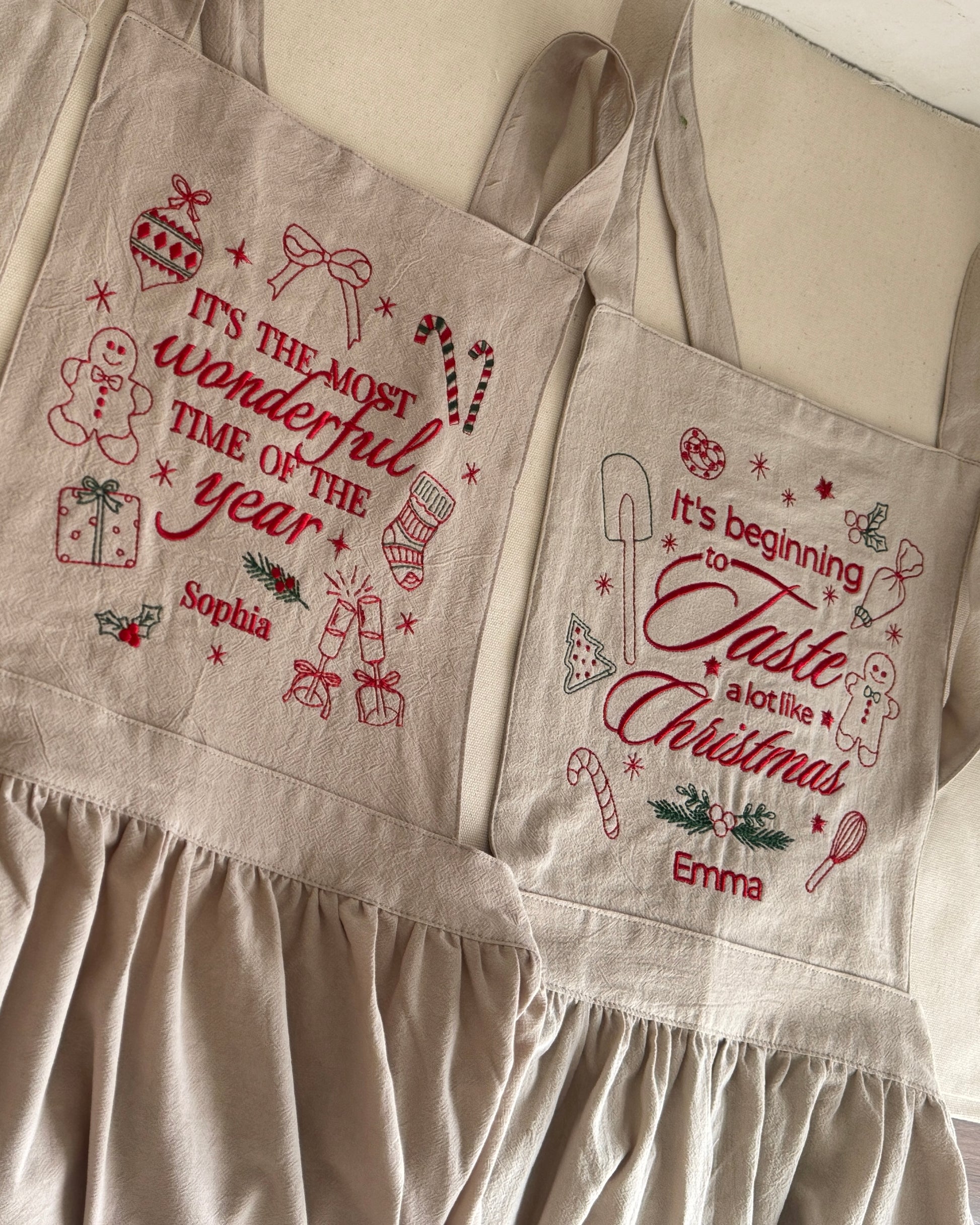Christmas Embroidered Apron - Customizable