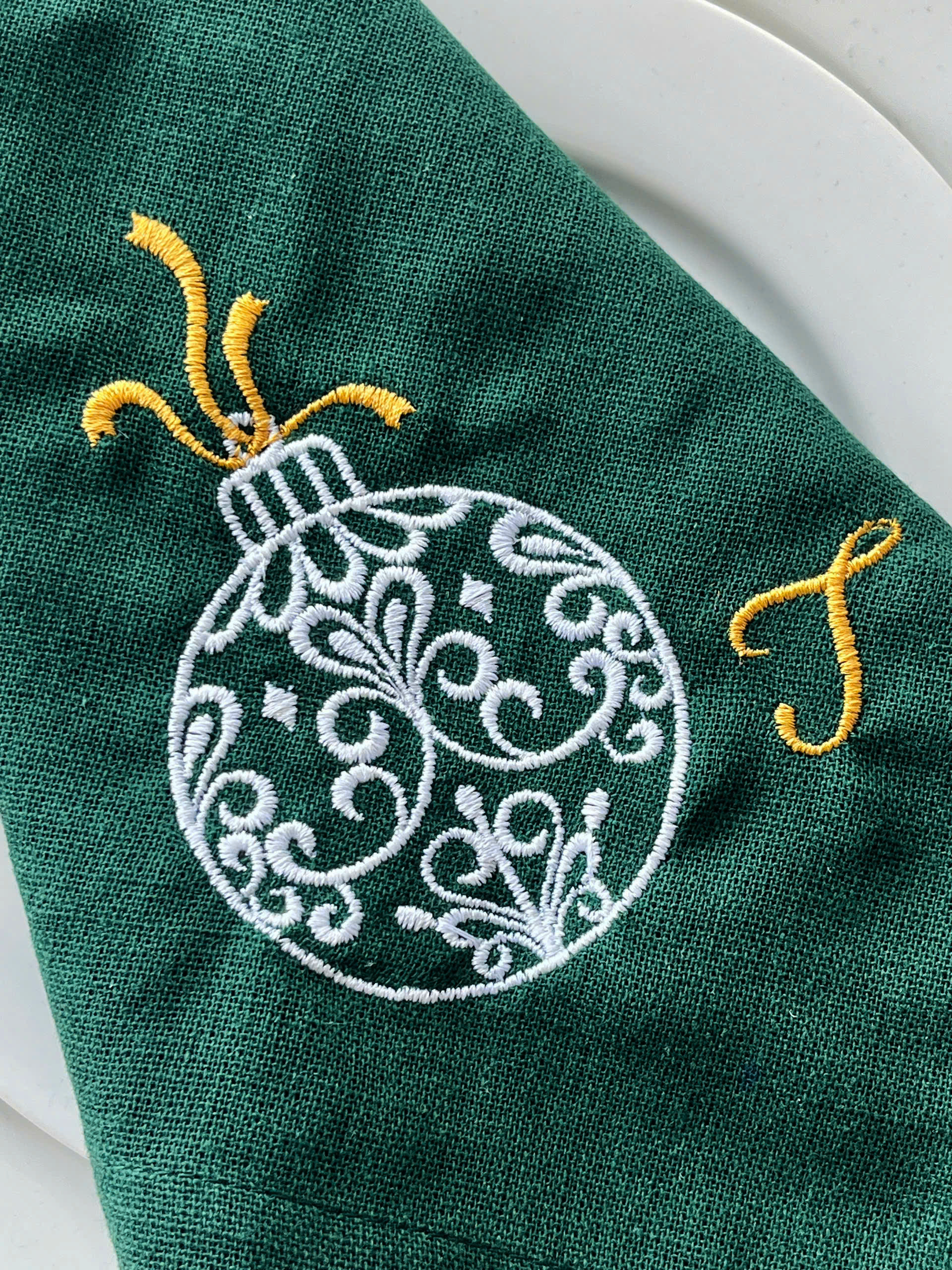 Baube Embroidered Napkin - Set of 4 - Customizable