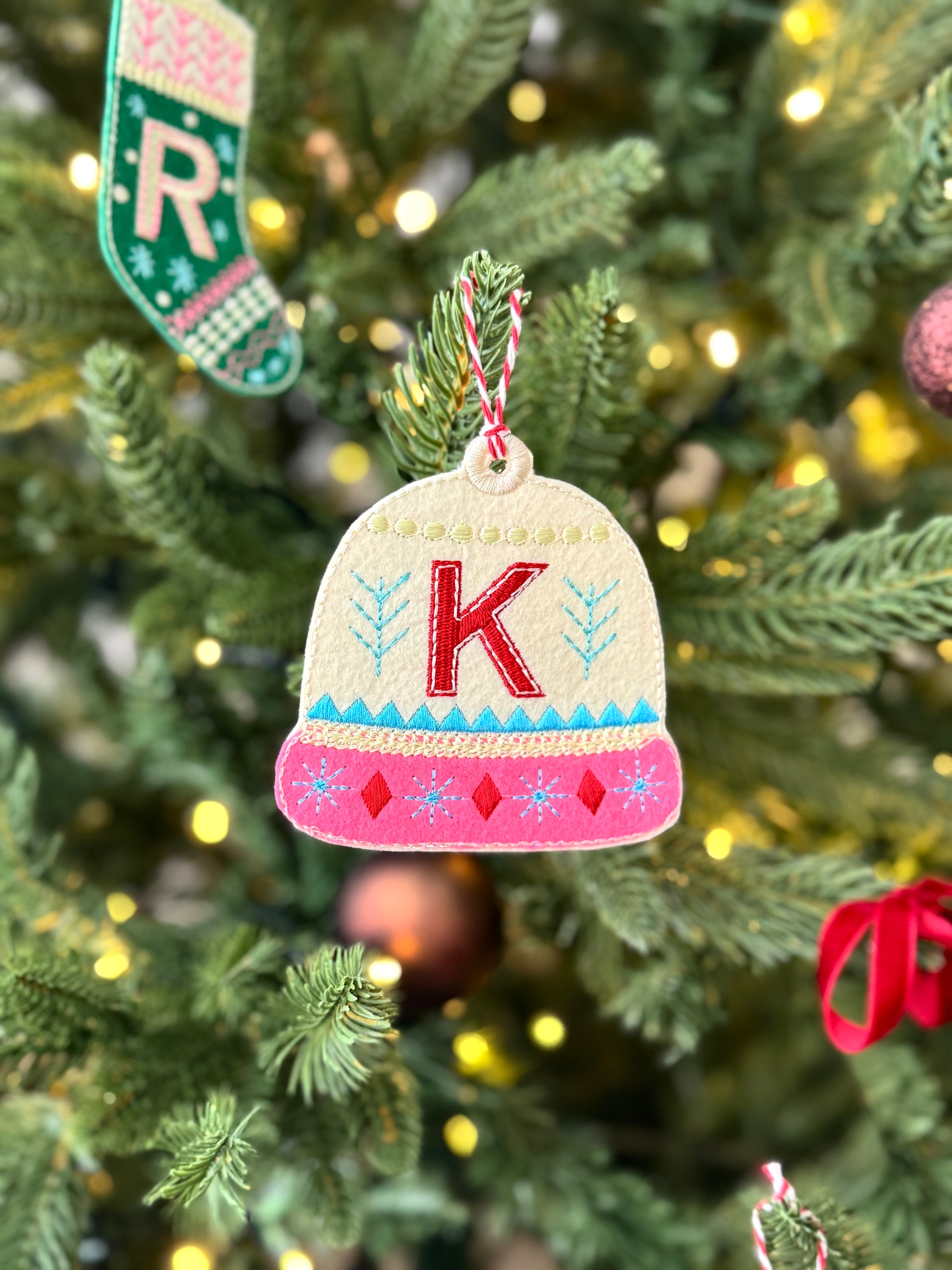 Christmas Embroidered Gift Tag/Ornament - Customizable