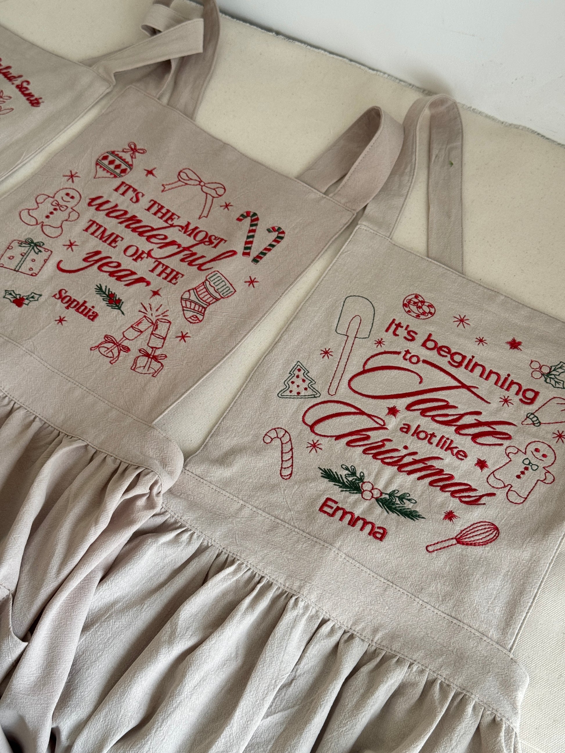 Christmas Embroidered Apron - Customizable