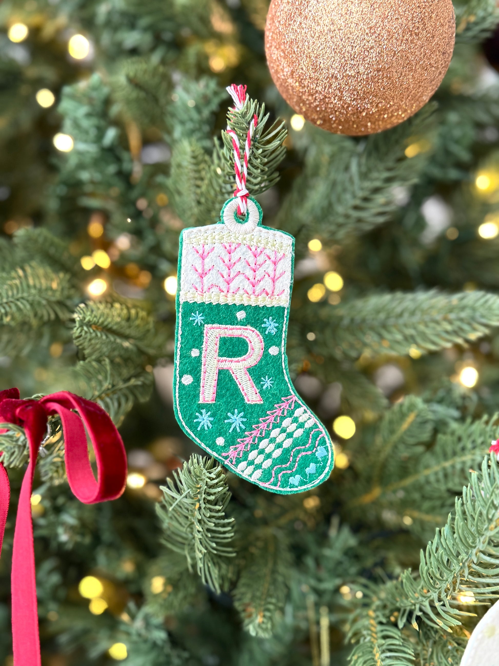 Christmas Embroidered Gift Tag/Ornament - Customizable