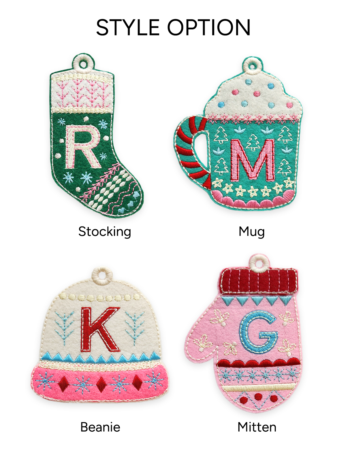 Christmas Embroidered Gift Tag/Ornament - Customizable