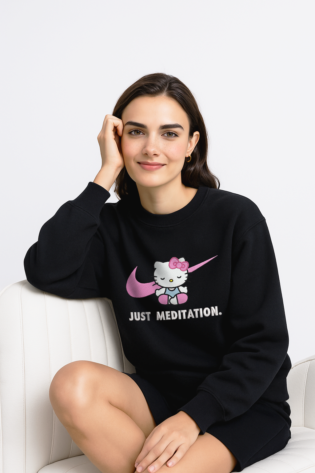 Just Meditation - K Unisex Embroidered Sweatshirt, S-3XL, 8 Colors