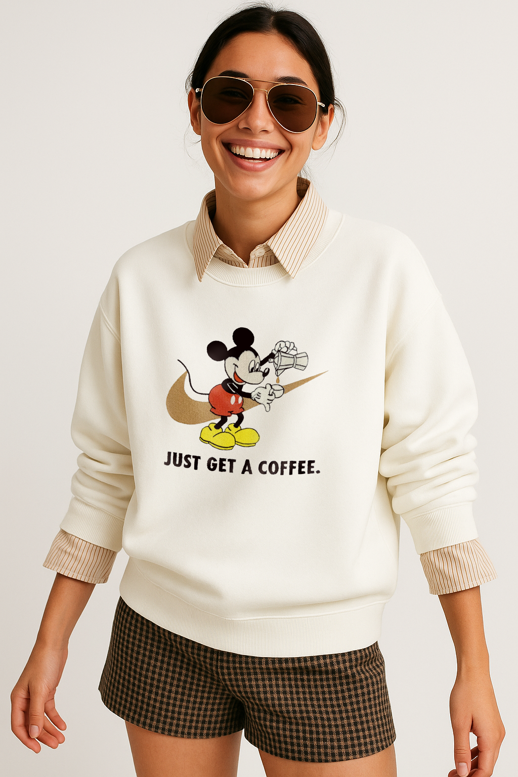 Just Get A Coffee Unisex Embroidered Sweatshirt, S-3XL, 8 Colors