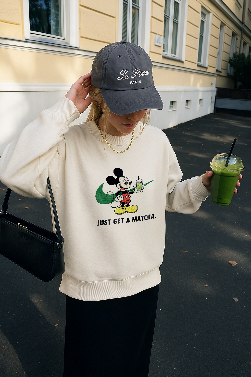 Just Get A Matcha Unisex Embroidered Sweatshirt, S-3XL, 8 Colors