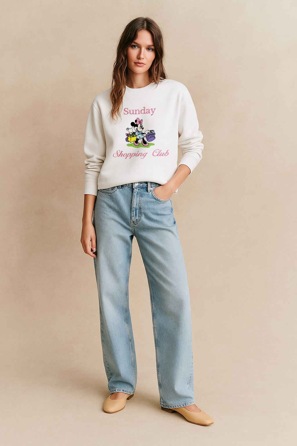 Sunday Shopping Club Unisex Embroidered Sweatshirt, S-3XL, 8 Colors