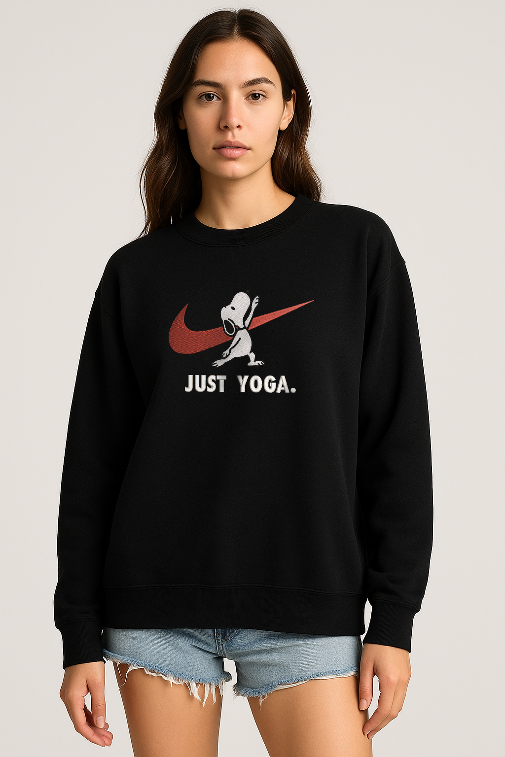 Just Yoga - M Unisex Embroidered Sweatshirt, S-3XL, 8 Colors