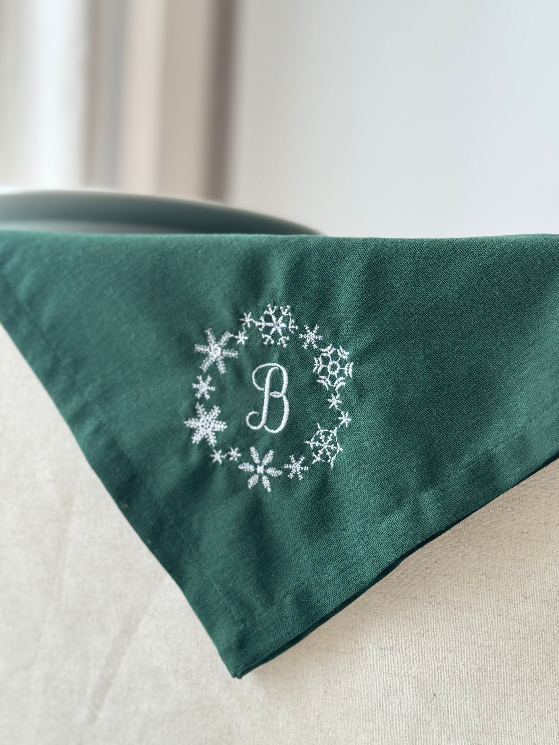 Snowflake Embroidered Napkin - Set of 4 - Customizable