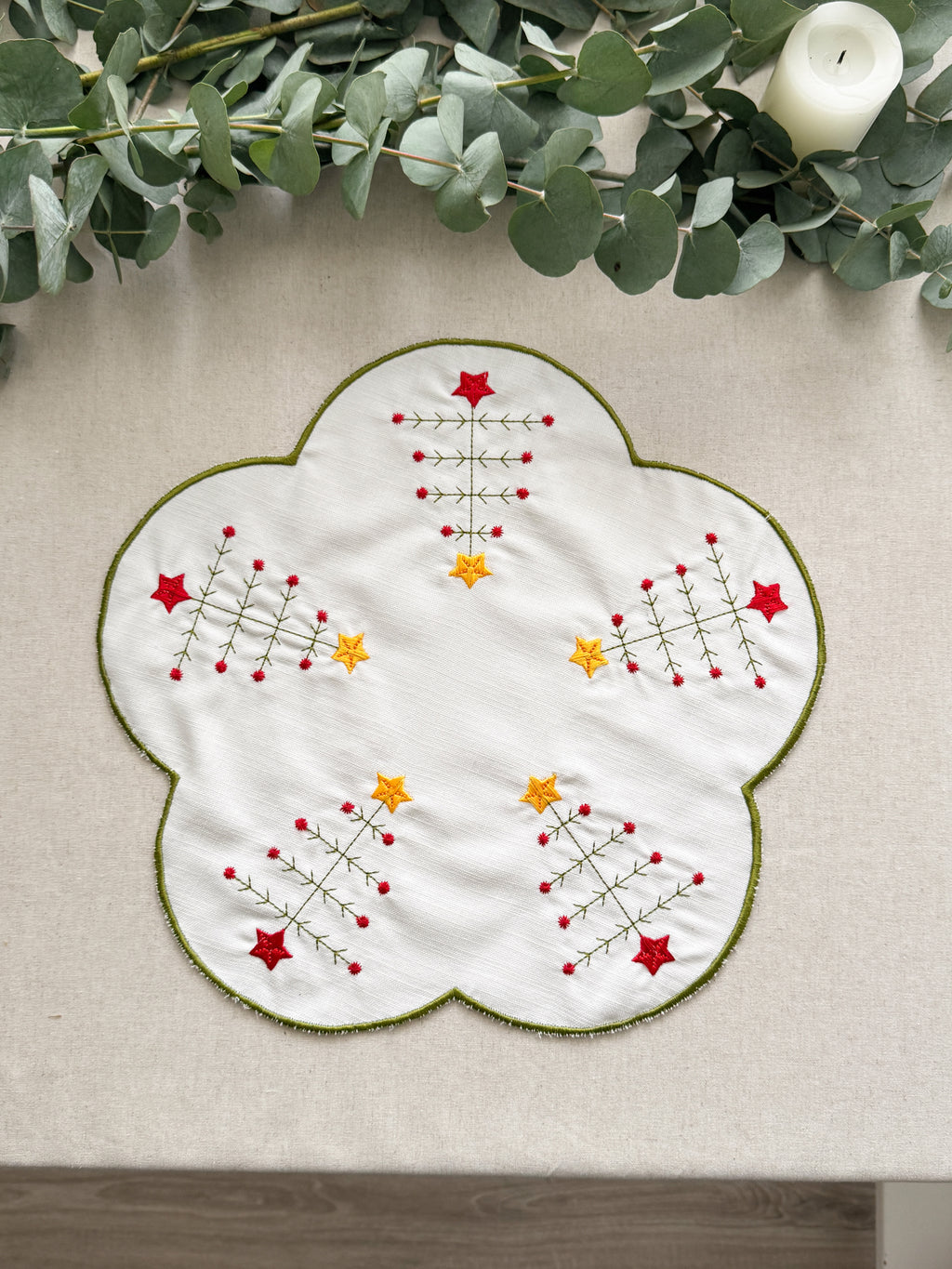 Holiday Embroidered Placemat - Set of 4