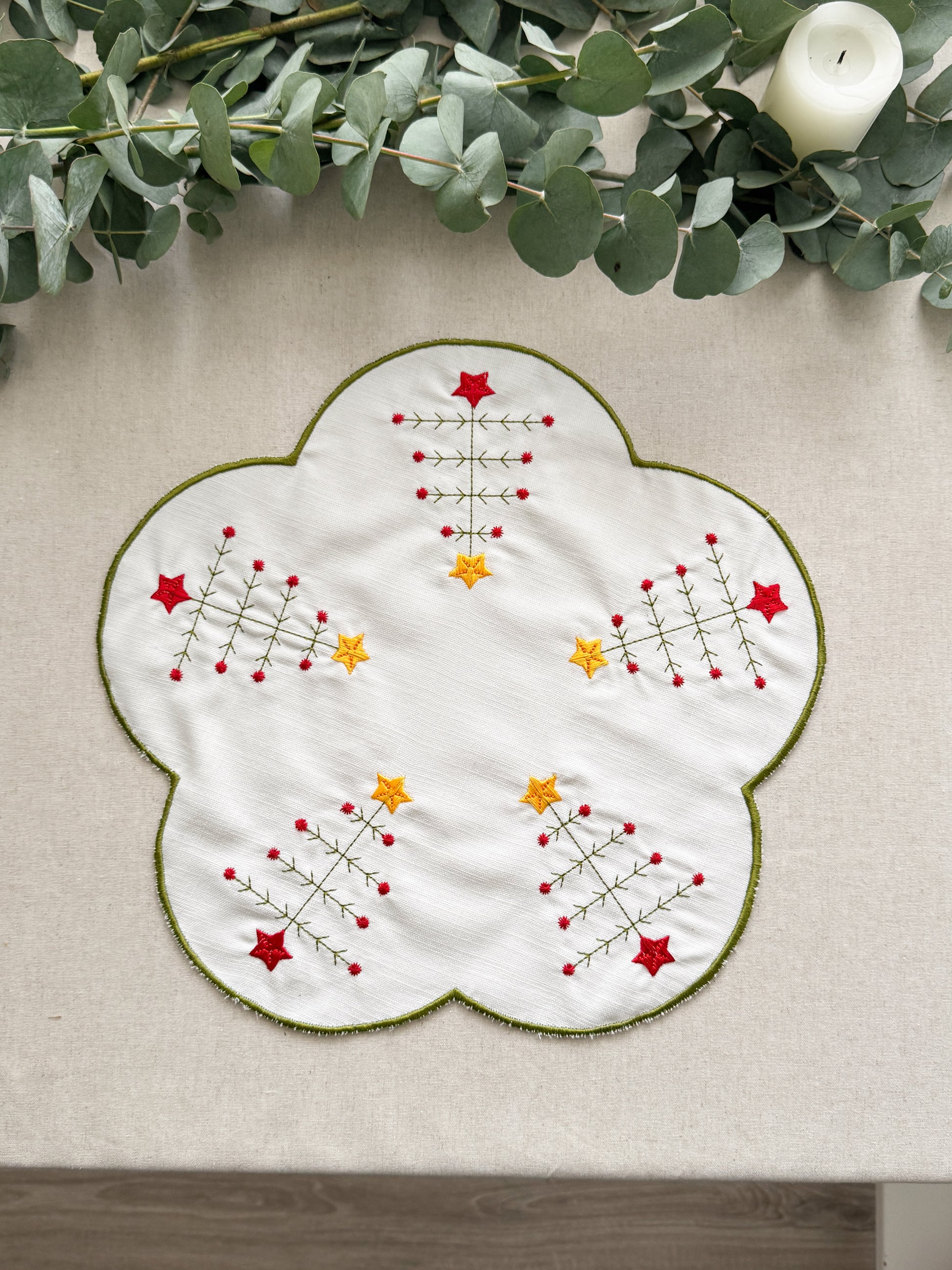 Holiday Embroidered Placemat - Set of 4