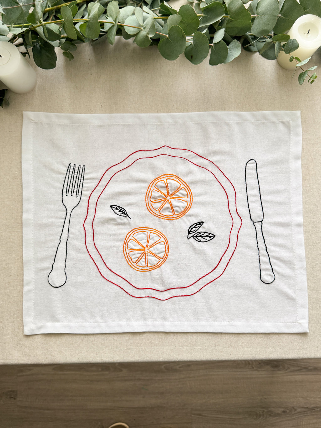 Holiday Embroidered Placemat - Set of 4