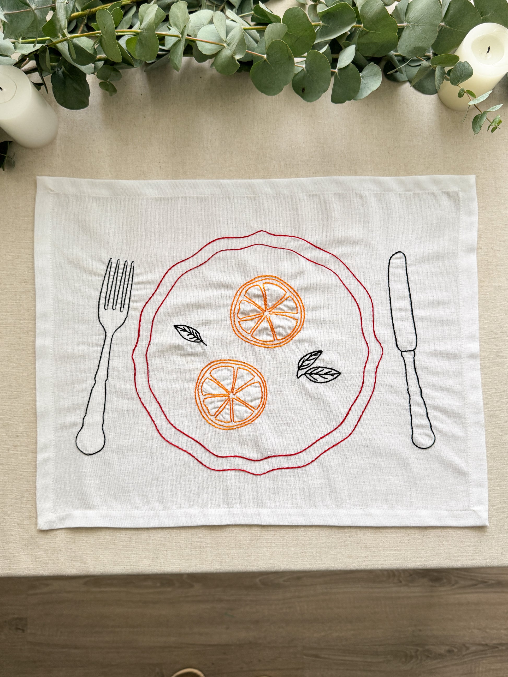 Holiday Embroidered Placemat - Set of 4