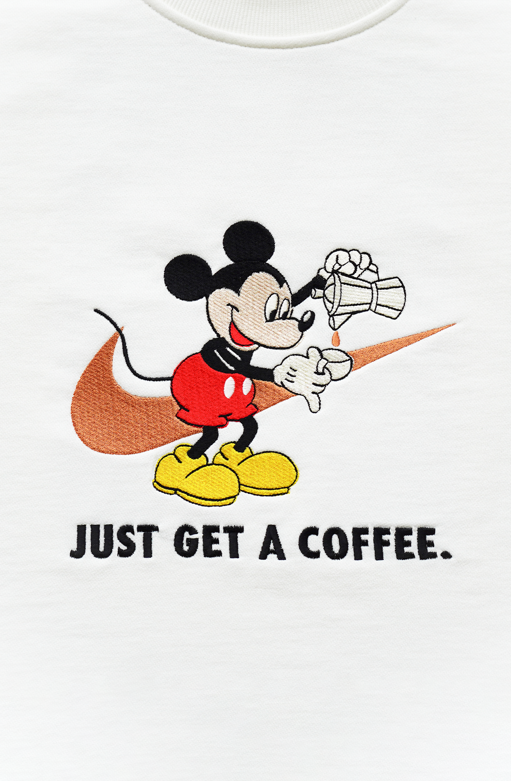 Just Get A Coffee Unisex Embroidered Sweatshirt, S-3XL, 8 Colors